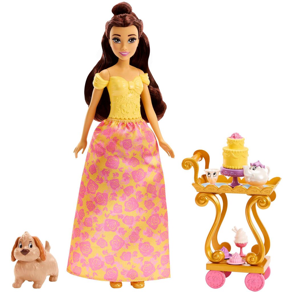 Mattel® Anziehpuppe »Disney Prinzessin, Belles Teewagen Spielset«