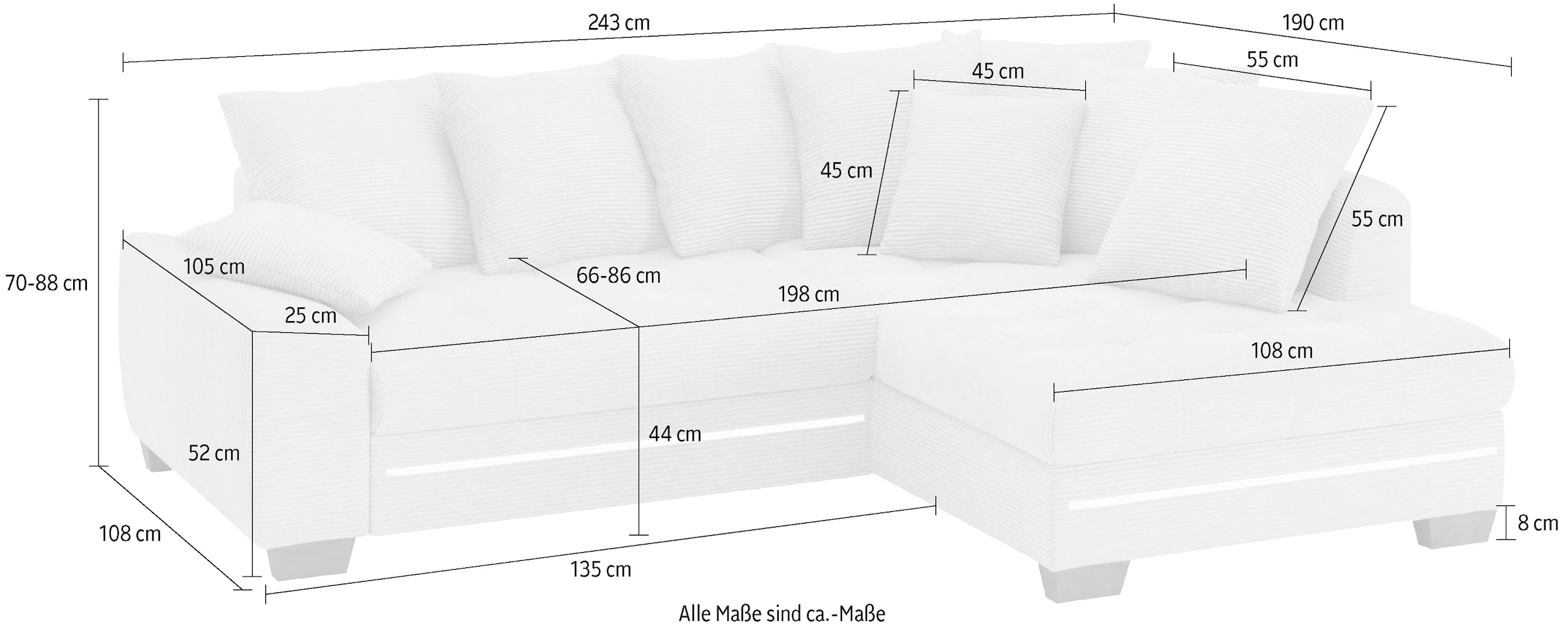 Mr. Couch Ecksofa »Nikita II, L-Form«, mit Kaltschaum, RGB-LED Beleuchtung, wahlweise mit Bett, Bettkasten