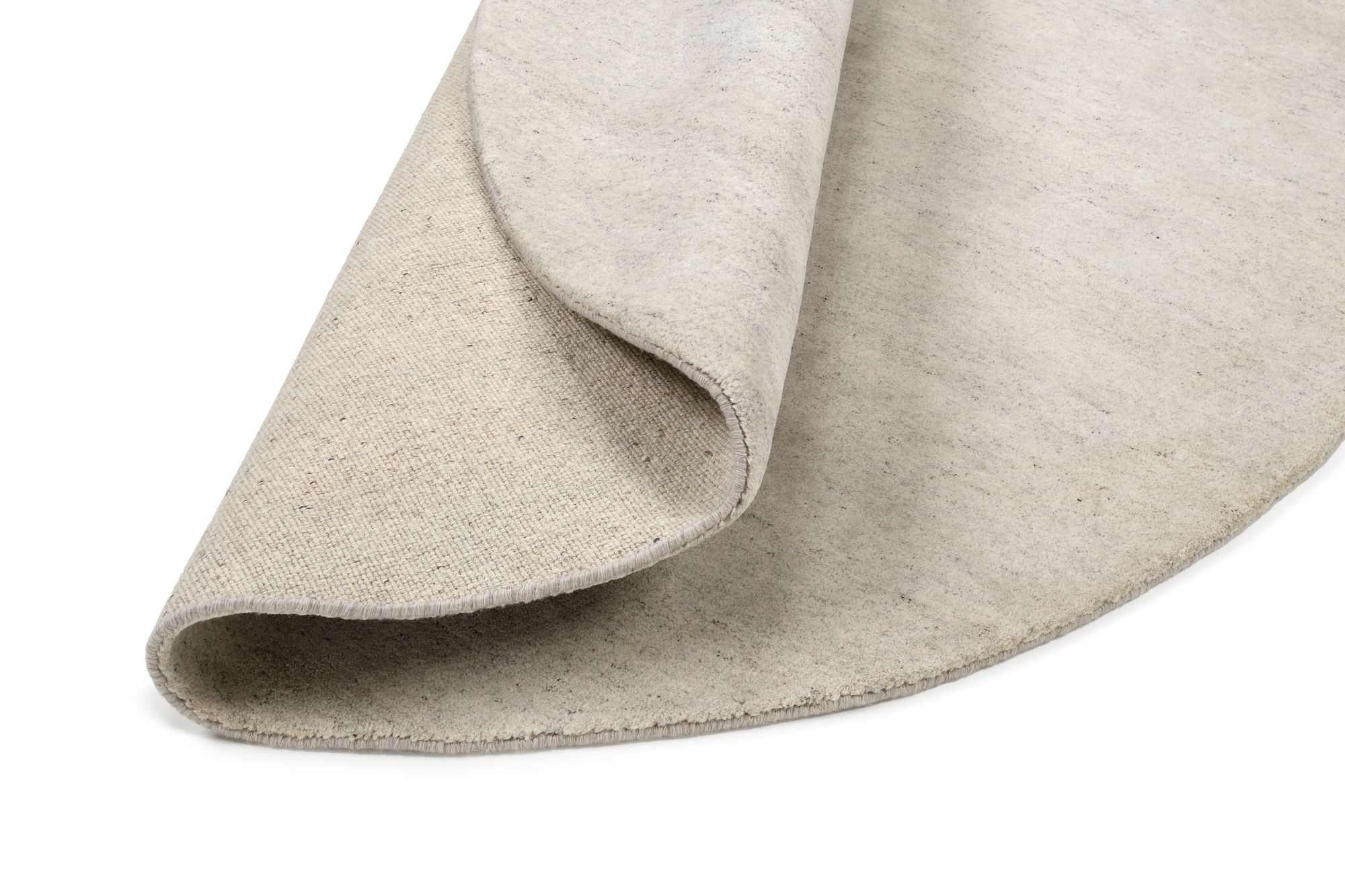 OCI DIE TEPPICHMARKE Wollteppich »ESEMPIO UNI MELANGE«, rund, 18 mm Höhe, reine Wolle, handgeknüpft, hochwertig verarbeitet, natürlich warm
