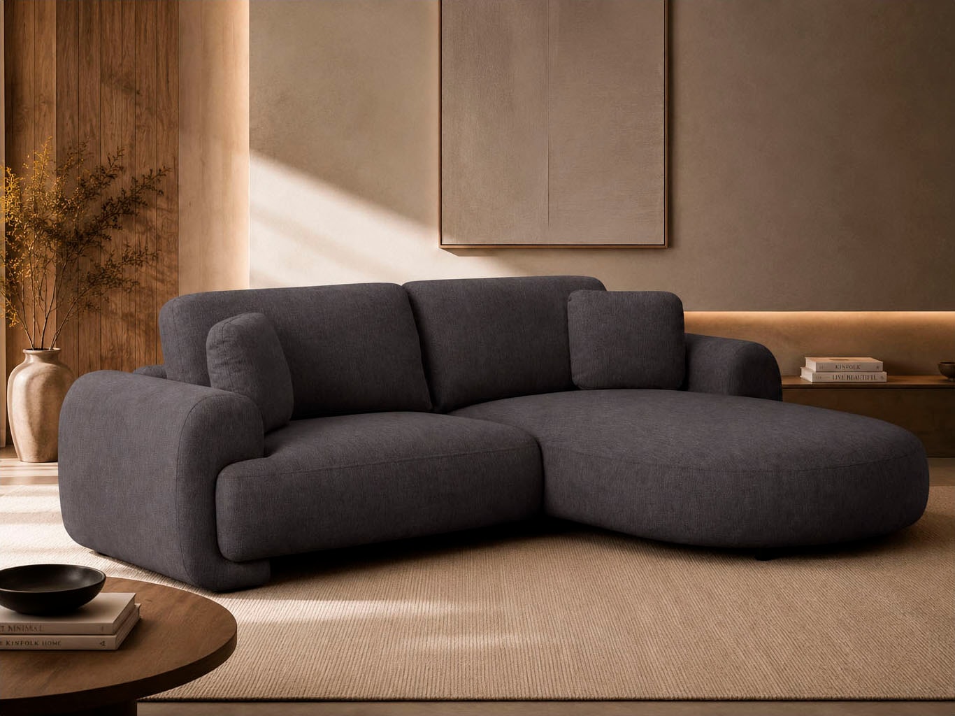OTTO home Ecksofa »YllSY L-Form, 231cm - OTTO. Verlässliche Qualität.« Struktur-Bezug, Tonnentaschen-Federkern