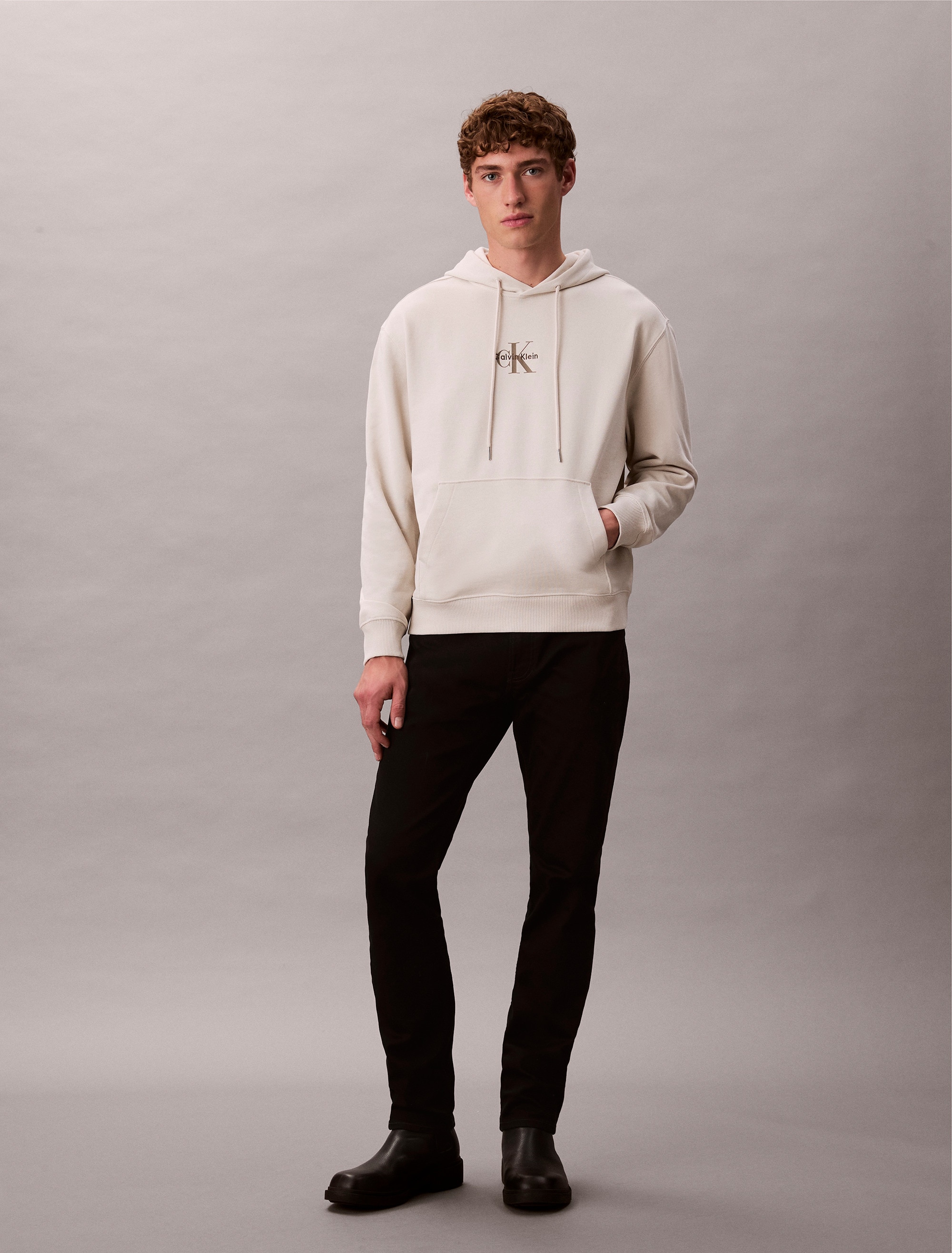Calvin Klein Jeans Sweatshirt »LS EU 350TERRY MICRO MONOLOGO HO«, Kapuze, regular fit