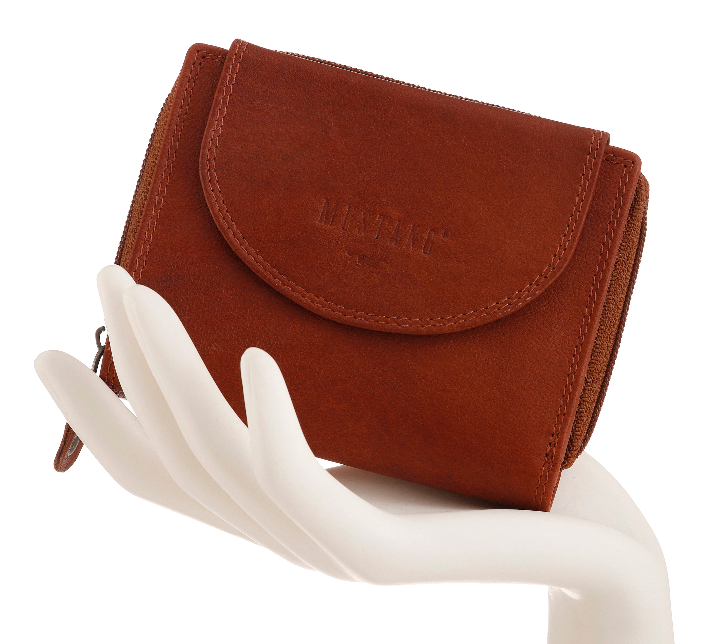 MUSTANG Geldbörse »Udine leather wallet top opening«, im praktischen Format