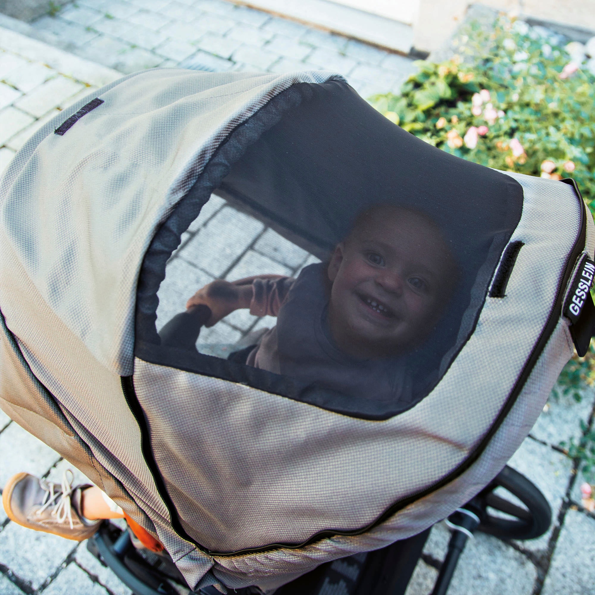 Gesslein Kombi-Kinderwagen »FX4 Soft+ mit Aufsatz Style, taube/cognac«, mit Babywanne C3 und Babyschalenadapter