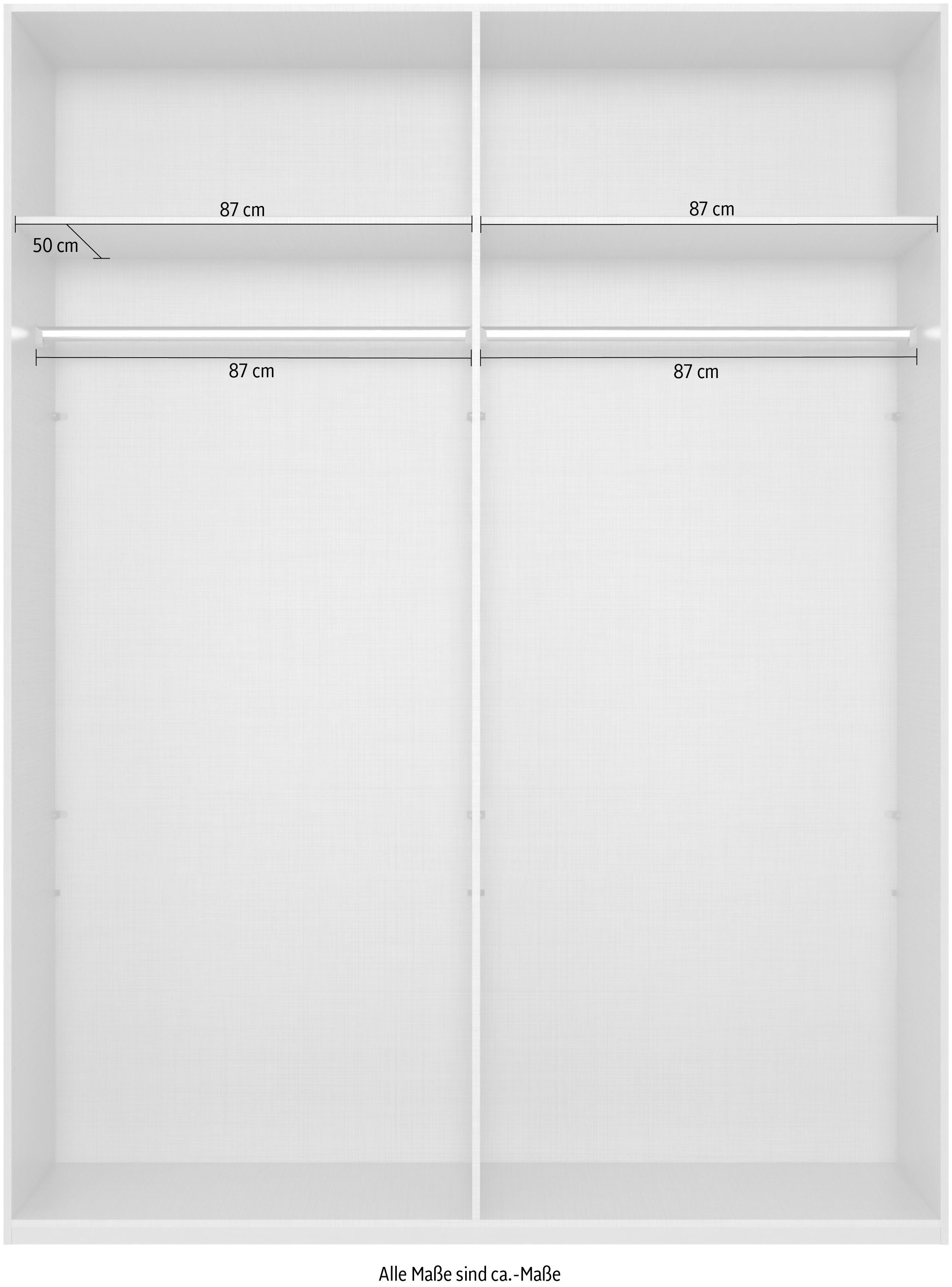 Wimex Kleiderschrank »Mugano,in 8 Breiten,3 Höhen,2 Tiefen, viele Farben, Made in Germany«, (in Basic oder Premium Ausstattung mit 2 weiteren Einlegeböden), mit langen oder kurzen Griffen aus Metall, mit oder ohne Spiegel