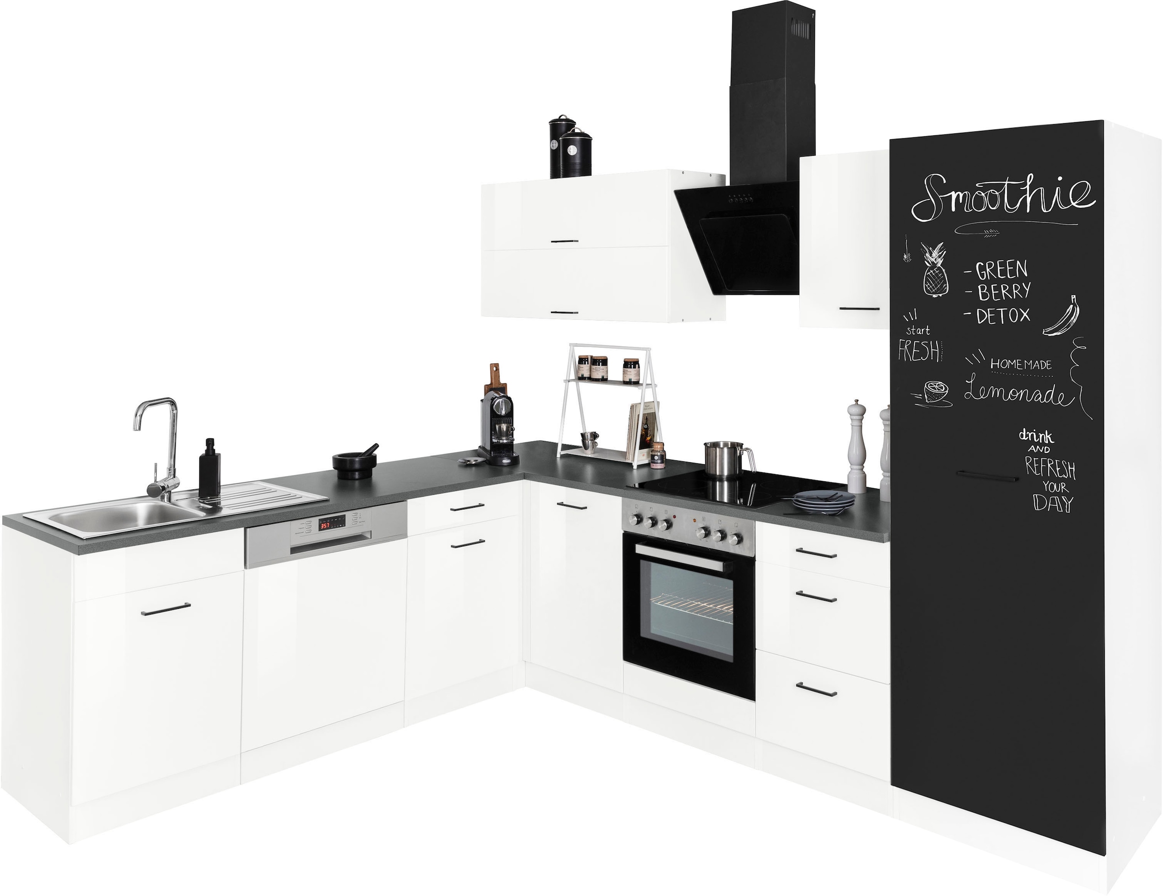 KOCHSTATION Winkelküche »KS-Trier« mit E-Geräten, Stellbreite 220/270 cm