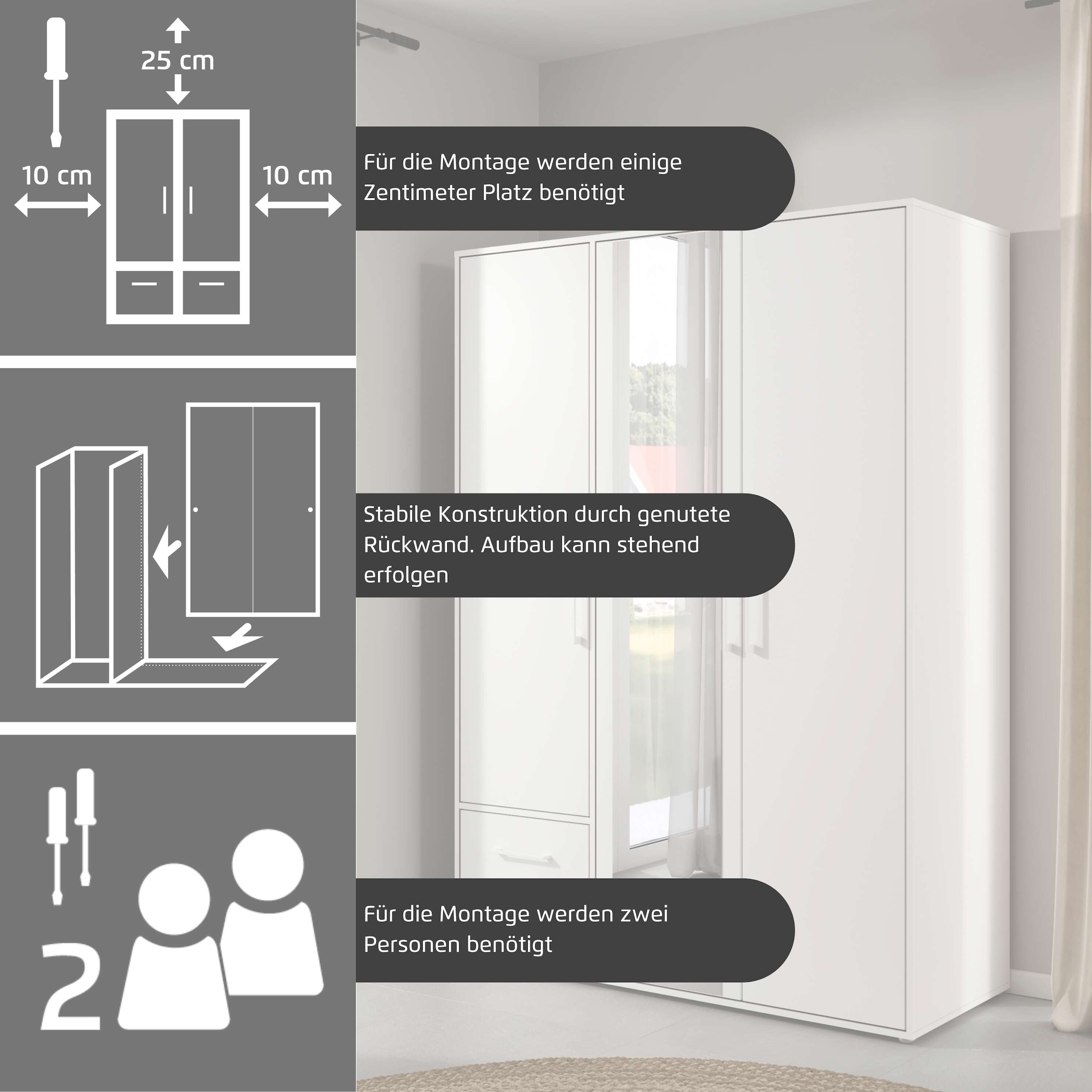 INOSIGN BY RAUCH Kleiderschrank »Kleiderschrank Schrank Garderobe Schlafzimmer Stauraum PAULLY«, (mit 3 Griff-Varianten), OTTOS CHOICE 3 Griffvarianten MADE IN GERMANY