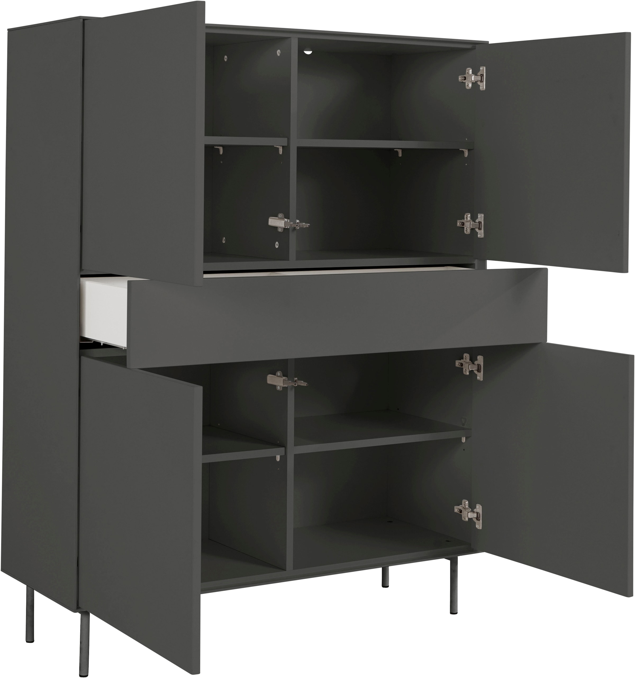 LeGer Home by Lena Gercke Highboard »Essentials«, Höhe: 144cm, MDF lackiert, Push-to-open-Funktion