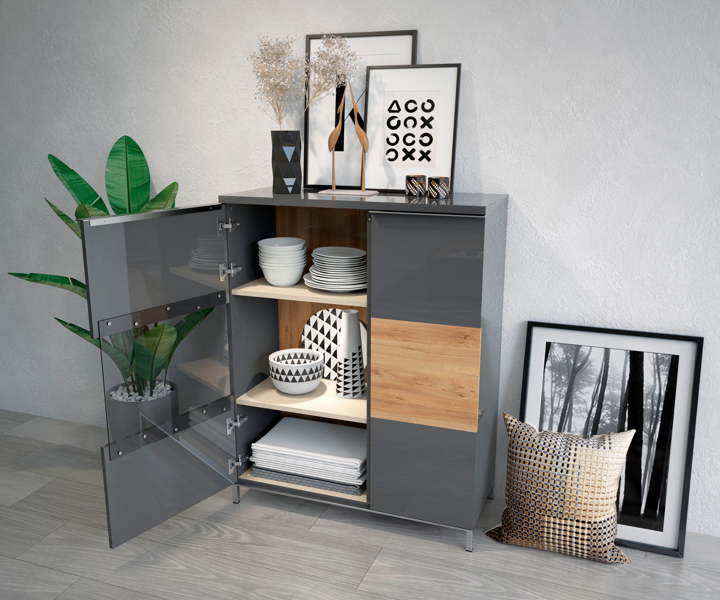 Places of Style Vitrine »Onyx«, mit Soft-Close-Funktion