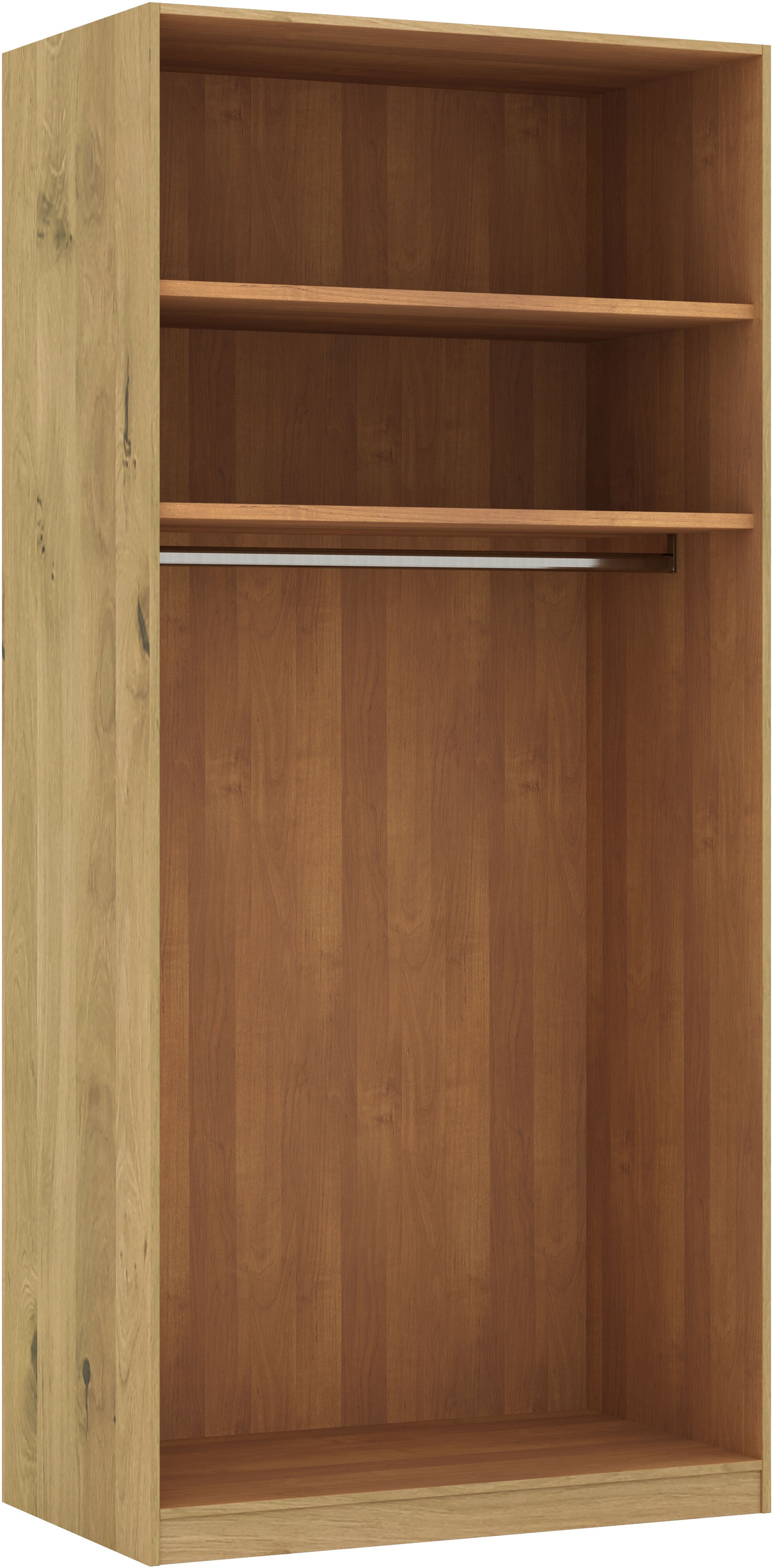 Musterring Drehtürenschrank »Savona, Kleiderschrank, Schrank, Garderobe, teilmassiv Eiche« mit Türdämpfern, mit Spiegel oder Glas, extra Böden, MADE IN GERMANY,  Türen in Bianco-Eiche massiv, Spiegel-/Glastüren, verschiedene Größen