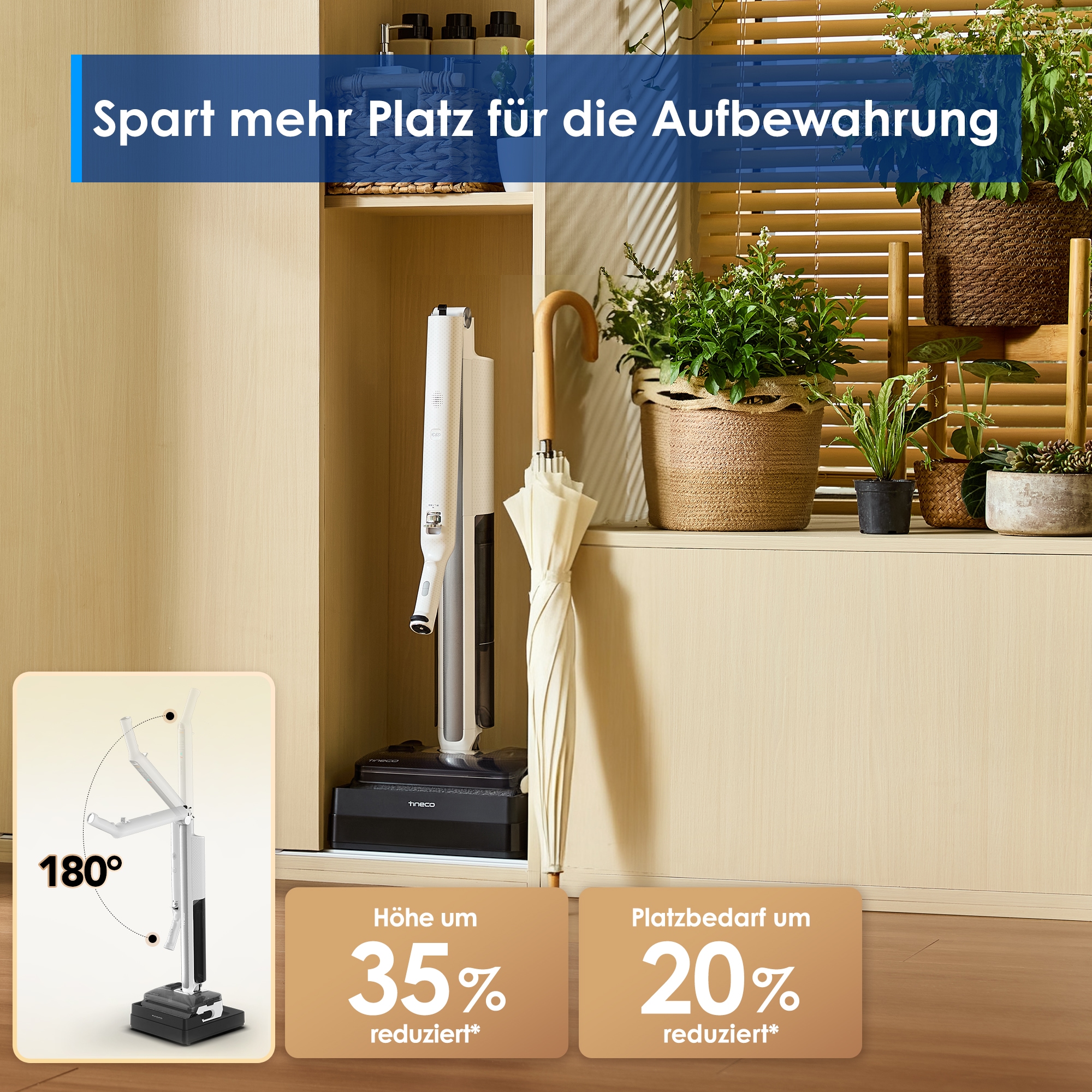 Tineco Nass-Trocken-Sauger »FLOOR ONE i7 Fold Premium, 3,5kg leicht, klappbar, 85°C Trocknung« 22.000pa Saugleistung, 50 Min Laufzeit