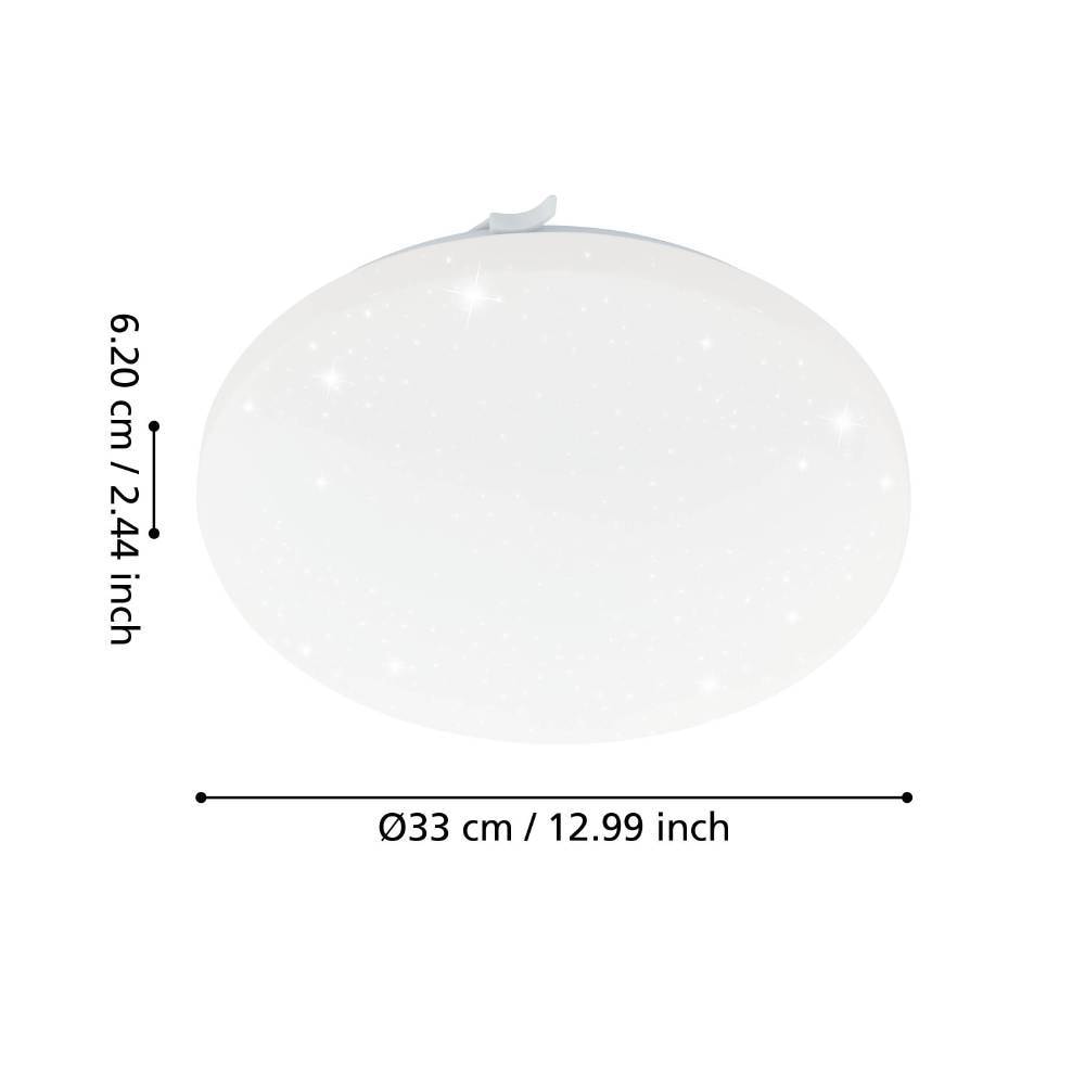 EGLO LED Deckenleuchte »FRANIA-S Deckenlampe, weiß, Kristalleffekt, geringe Aufbauhöhe,1x14,6W«, 1 flammig, Leuchtmittel LED-Board | LED fest integriert, Wohzimmer, Küche, Esszimmer, Flur, modern, rund, 1600 Lumen, 33x7cm