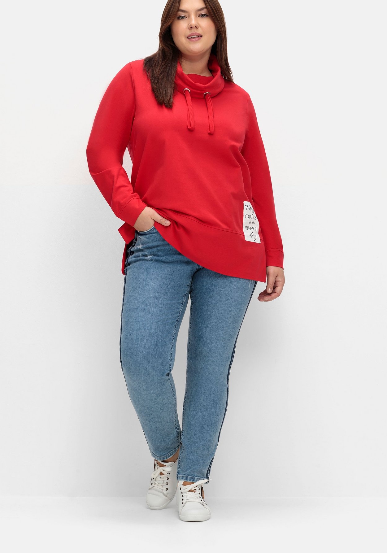 Sheego Stretch-Jeans »Jeans mit seitlichen Galonstreifen«