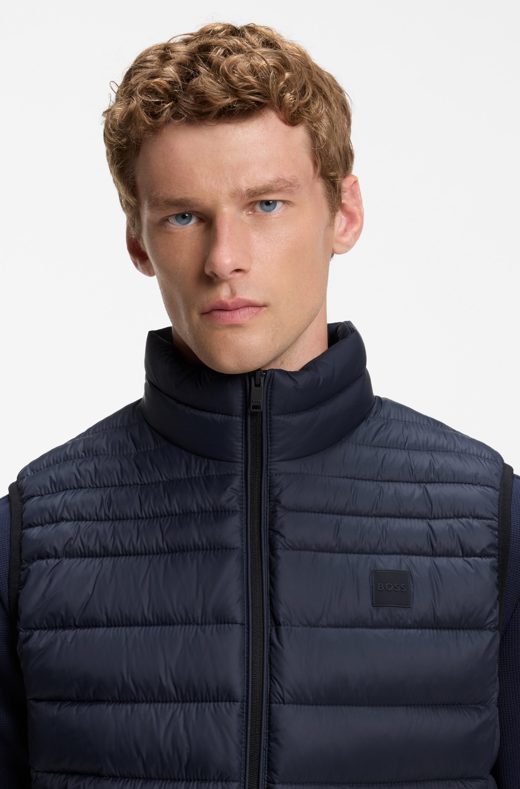 BOSS ORANGE Steppweste »Odeno« Stehkragen, slim fit, kurze Länge