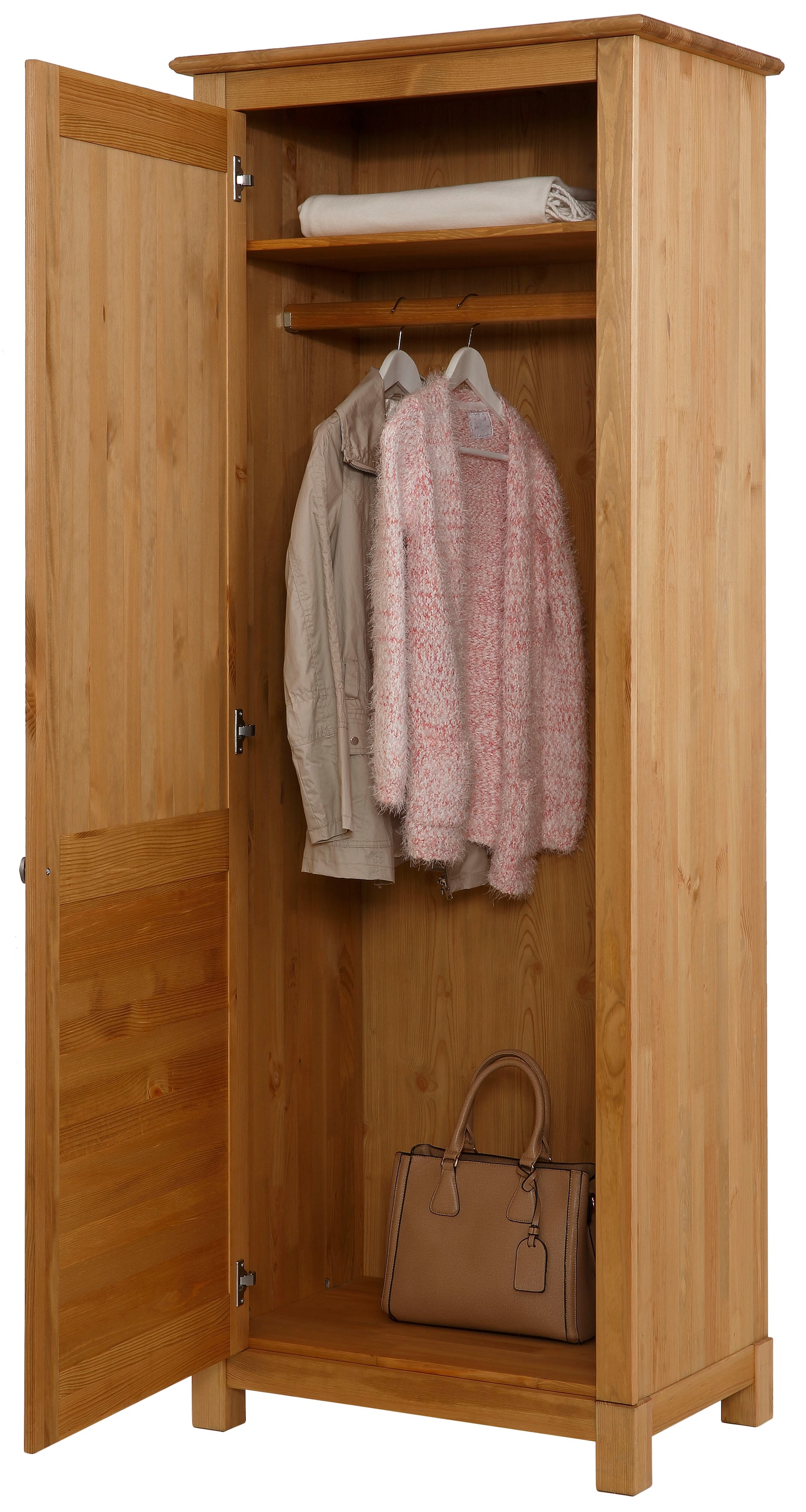 Home affaire Garderobenschrank »Rauna«, 1-türig, Breite 77 cm, aus massiver  Kiefer auf Raten bestellen