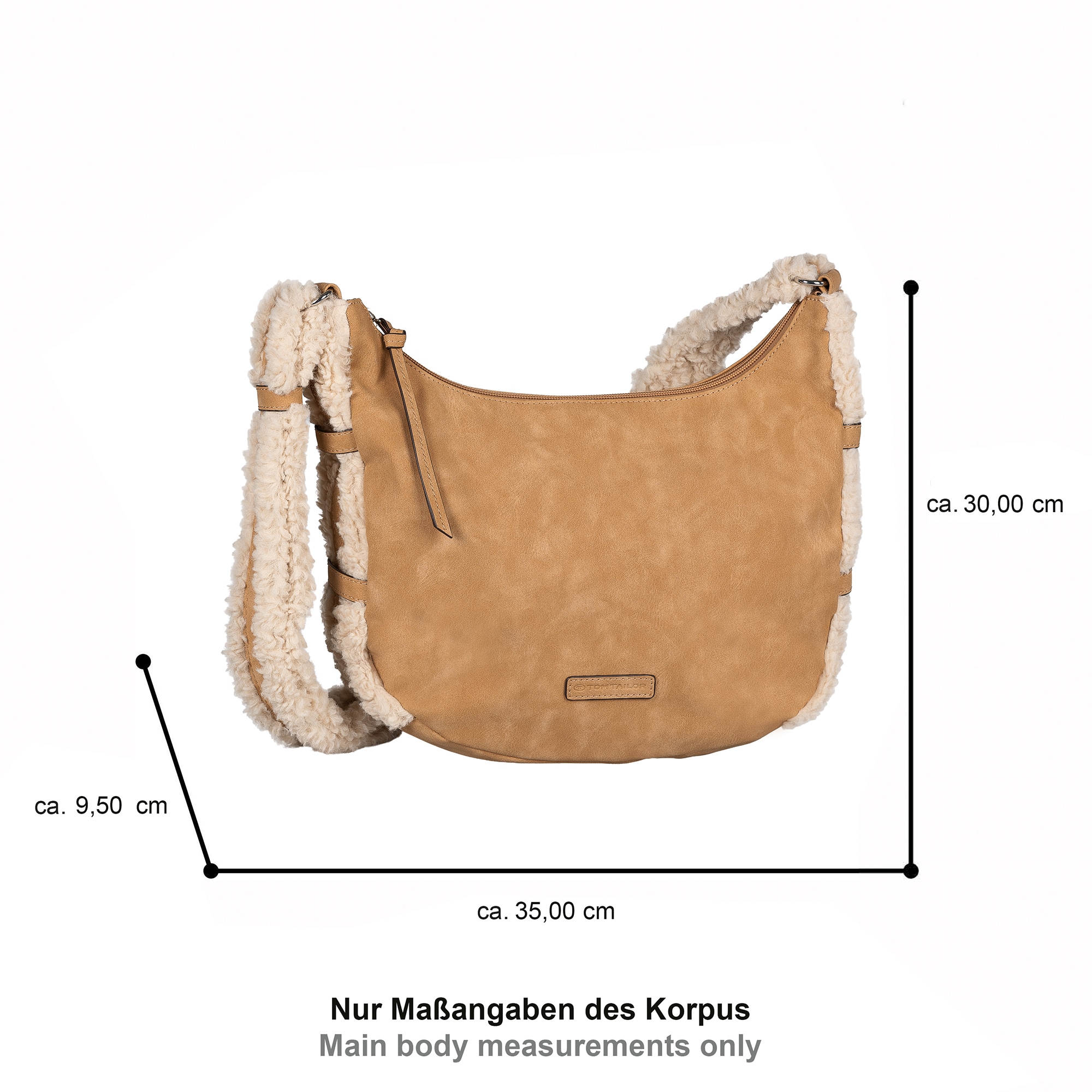 TOM TAILOR Umhängetasche »Neela« Damen Schlutertasche mit kuscheligem Fellimitat am Schulterriemen