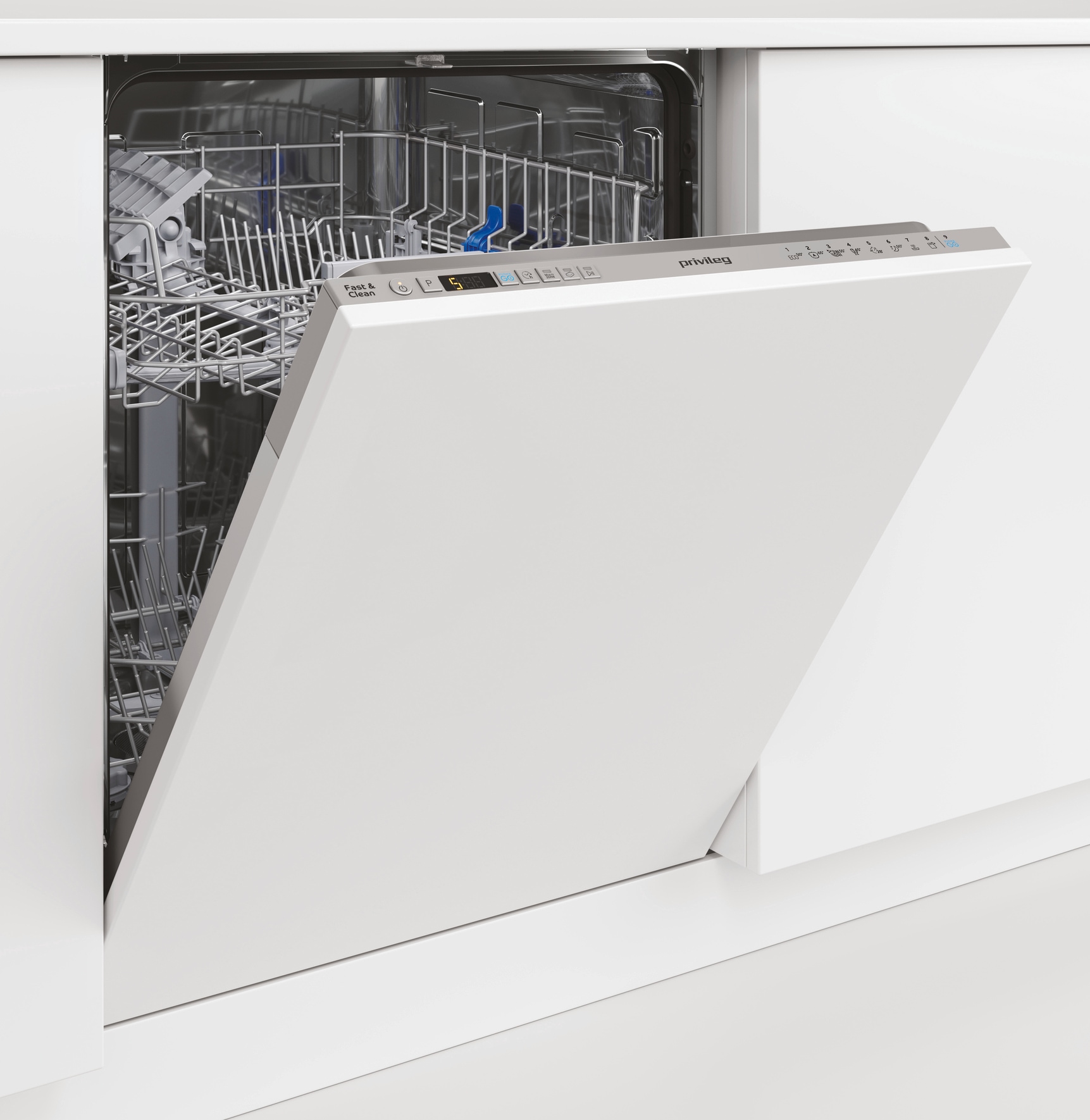 Privileg vollintegrierbarer Geschirrspüler »P0I ECO 2D541 S« 14 tlg. Maßgedecke Fast&Clean 28’ – das effektive Reinigungsprogramm unter 28 Minuten