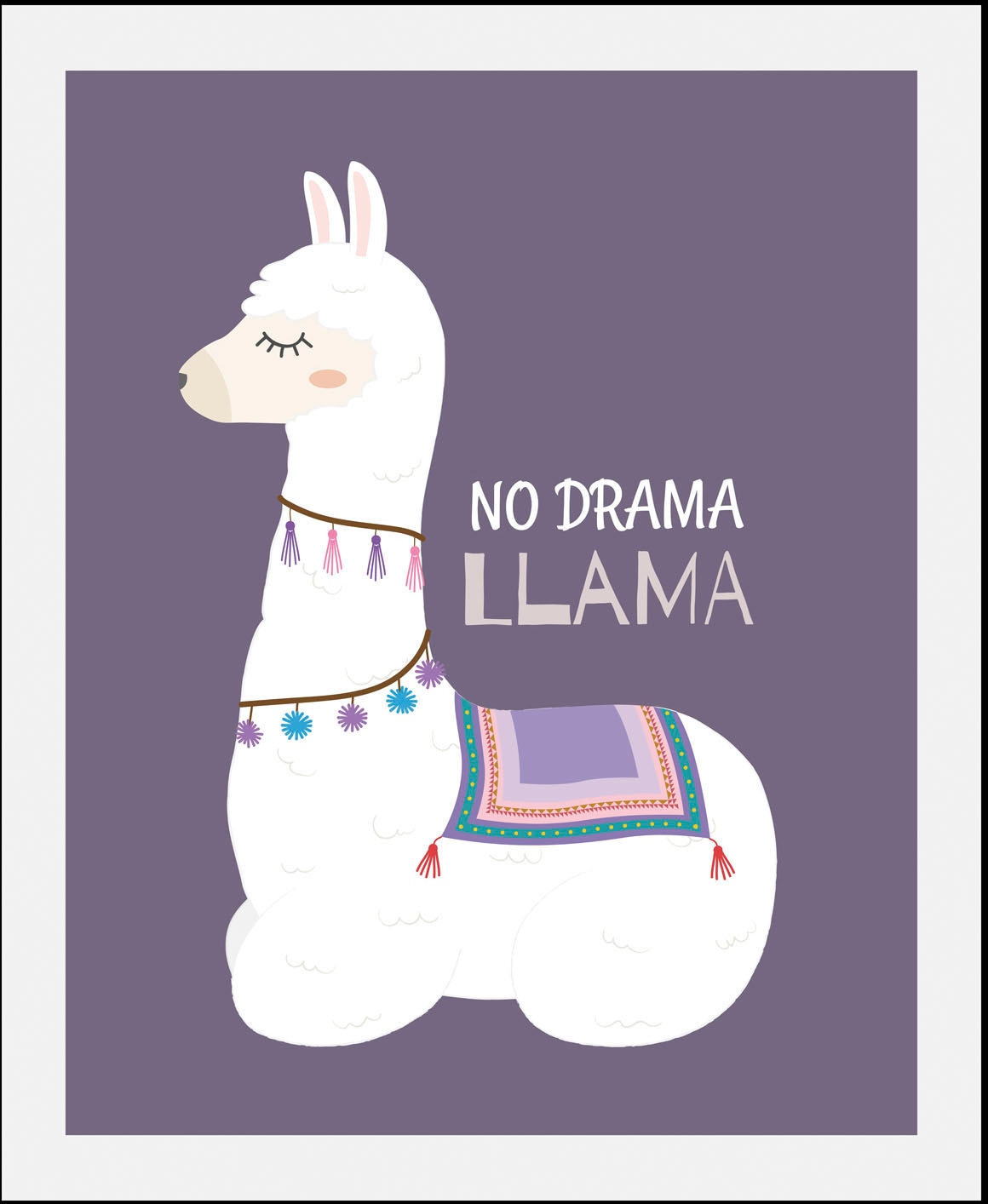 queence Bild »No Drama Llama«, (1 St.), gerahmt