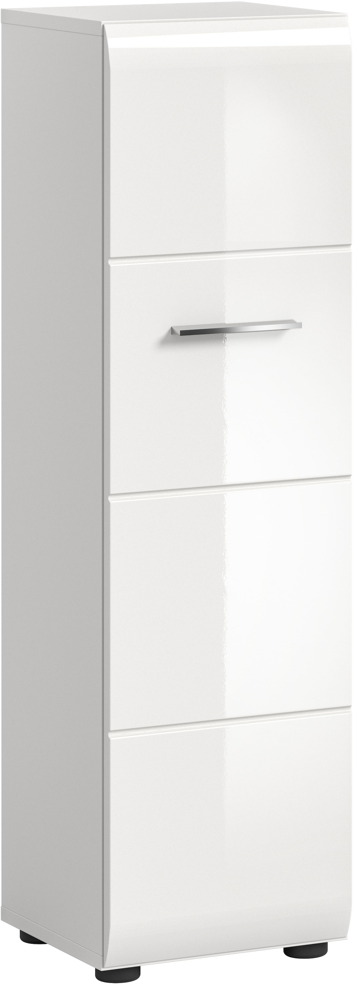 welltime Stauraumschrank 1 Stk. tlg. Florenz, Stauraumschrank, Weiß Hochglanz, 30 cm breit, 4 Fächer