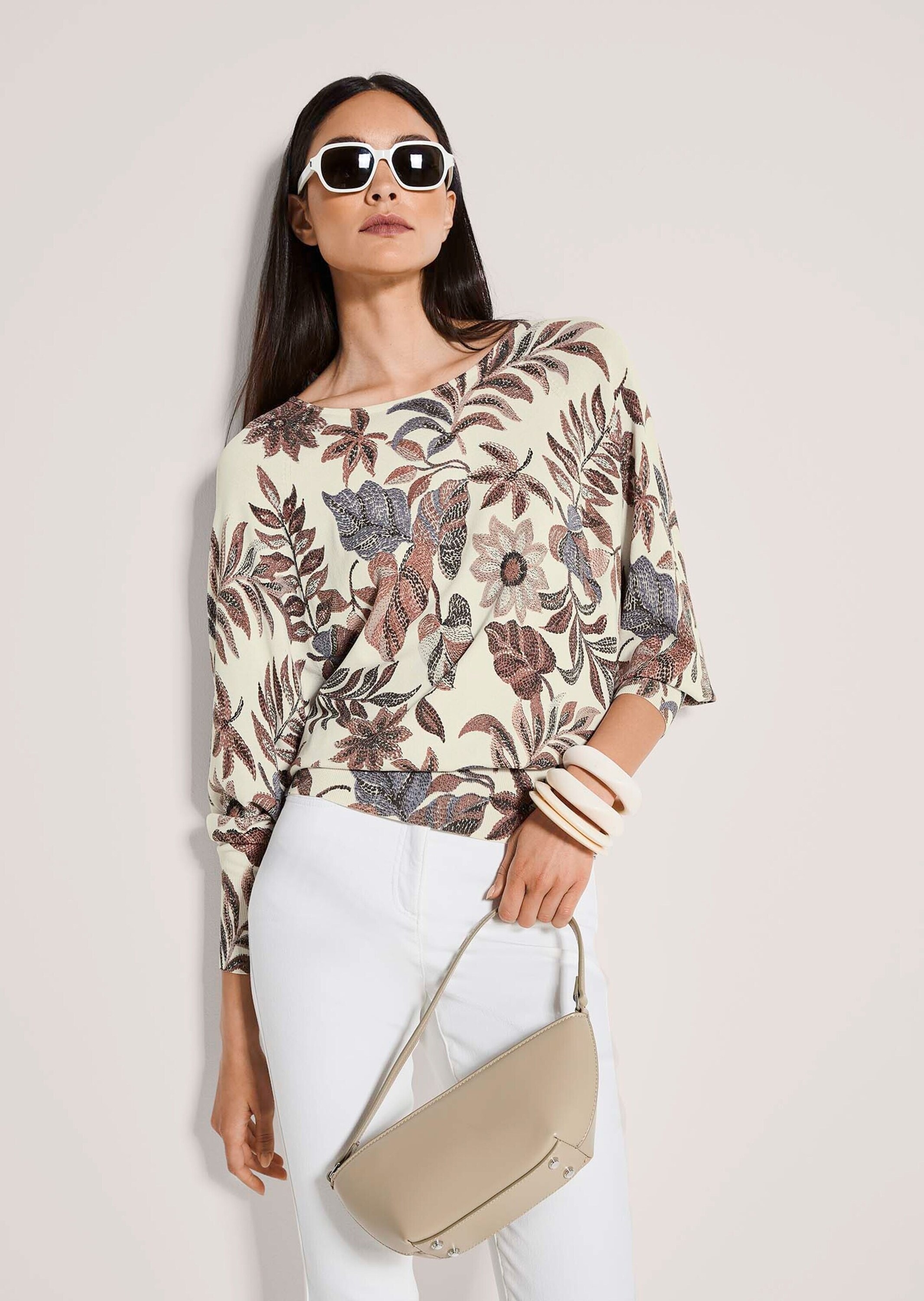 MADELEINE Longpullover »Viskosepullover Druckpullover mit floralem Muster« Durchgehende Muster