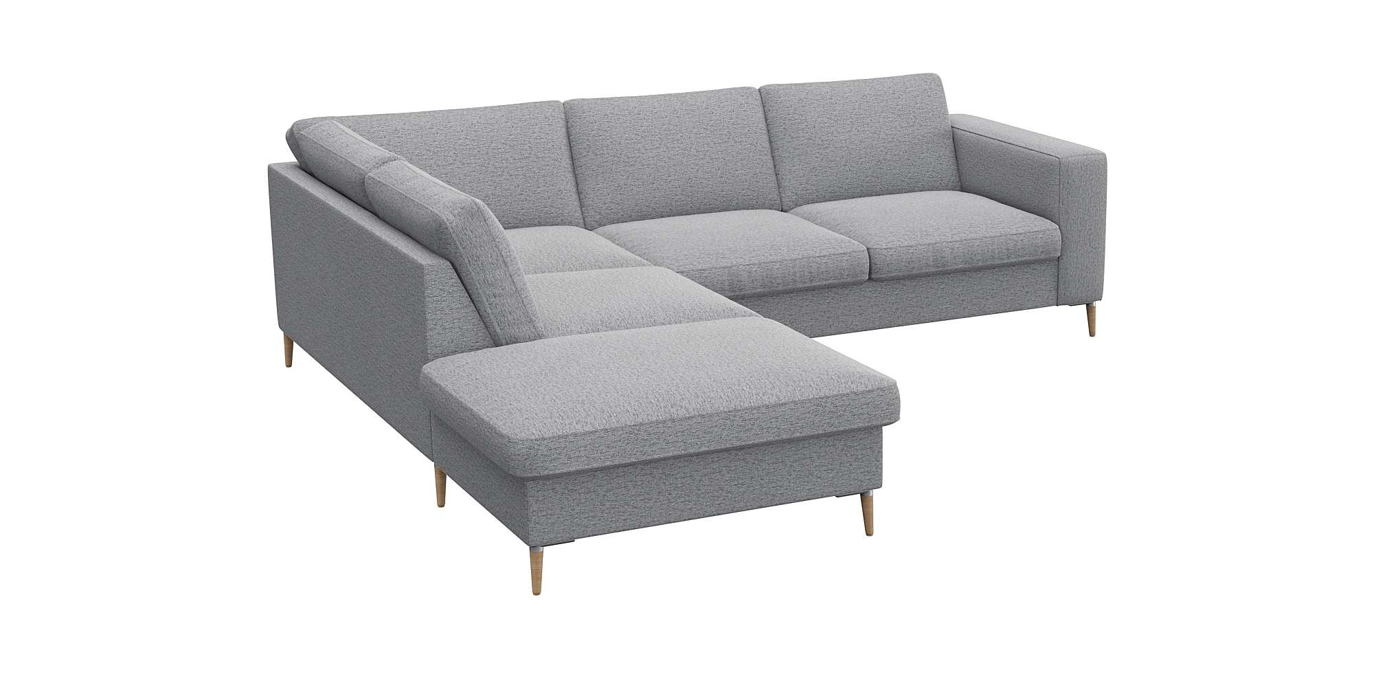 FLEXLUX Ecksofa »Fiore, L-Form«, breite Armlehnen, Füße Alu/Eiche, B/T 241/225 cm, Kaltschaum im Sitz