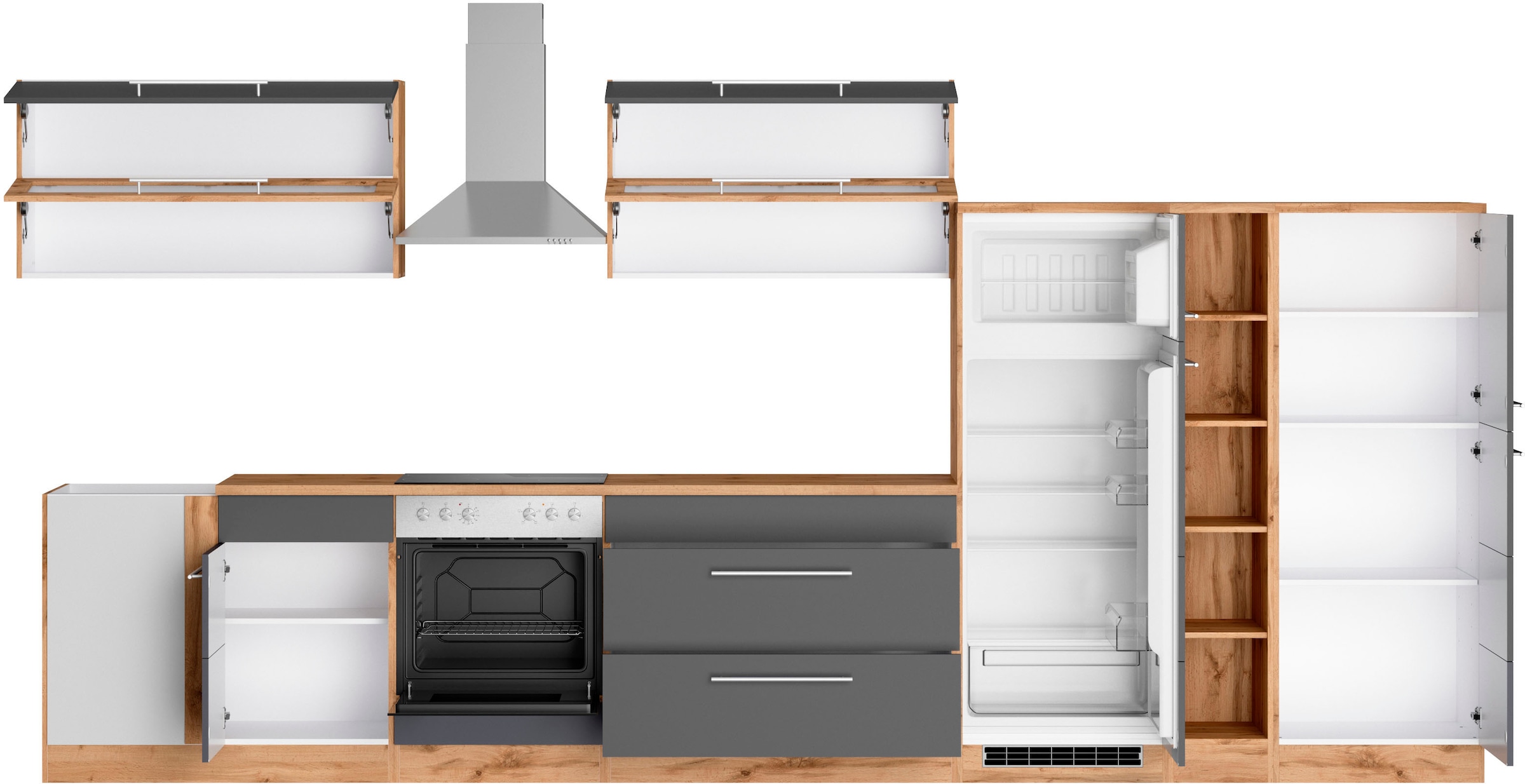 KOCHSTATION Winkelküche »KS-Wien« Stellbreite 220 x 330 cm, wahlweise mit E-Geräten