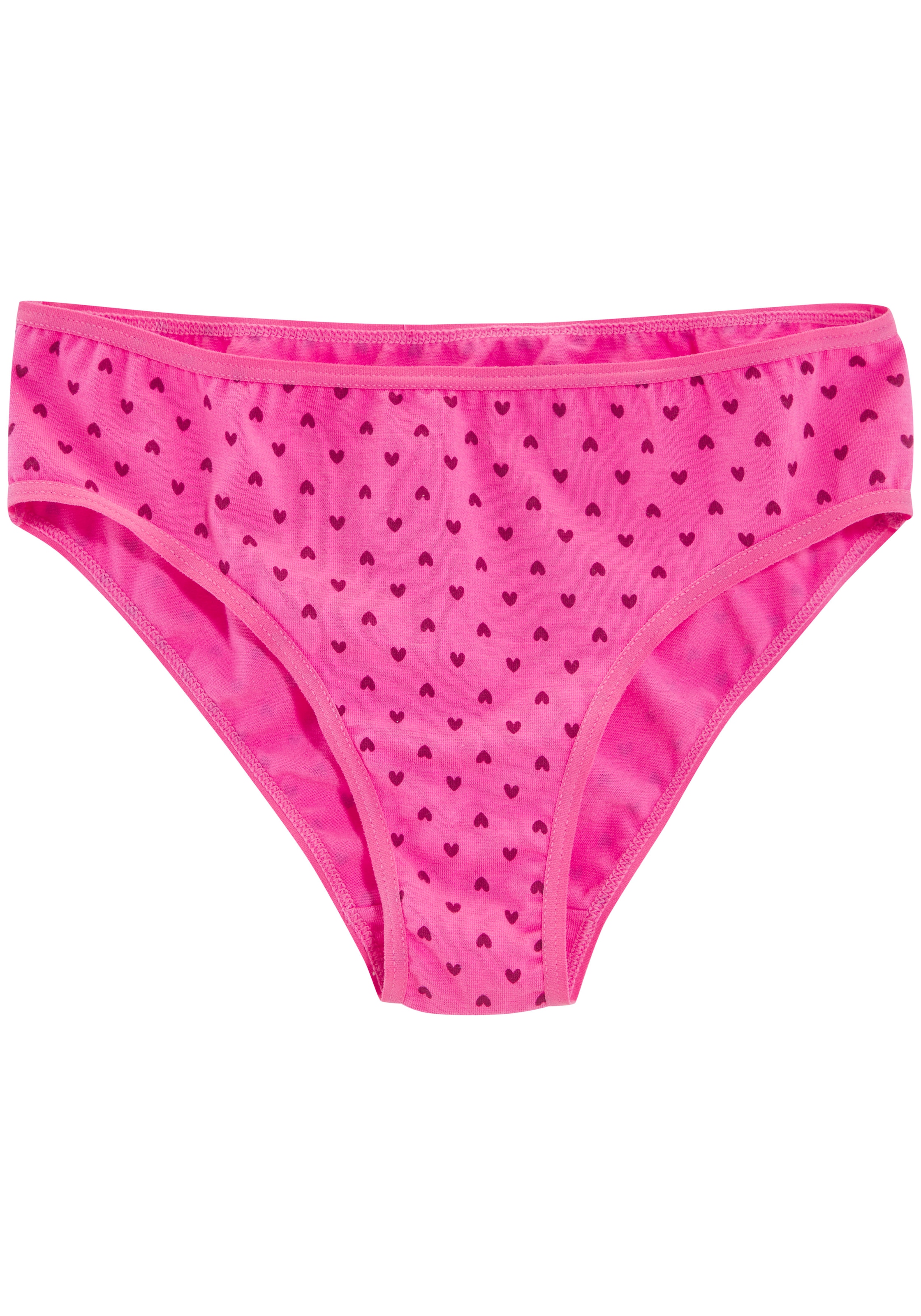 petite fleur by Lascana Bikinislip Packung, 8 Stk. mit Herzchendruck und unifarben, Baumwollmischung