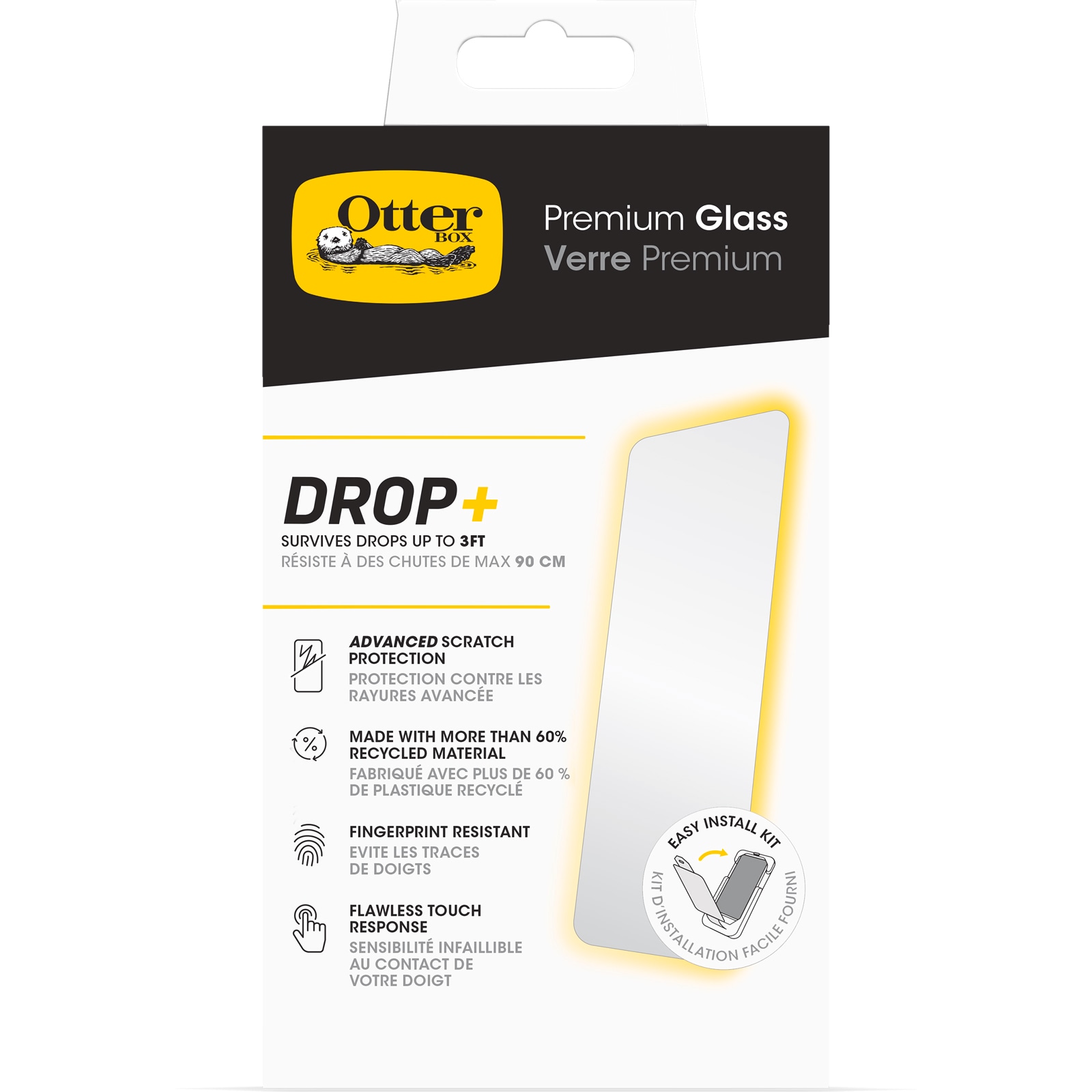 Otterbox Displayschutzglas »Premium Glass Screen Protection«, für Apple iPhone 16 Pro, Displayschutzfolie, Schutzfolie, Bildschirmschutz, kratz- & stoßfest