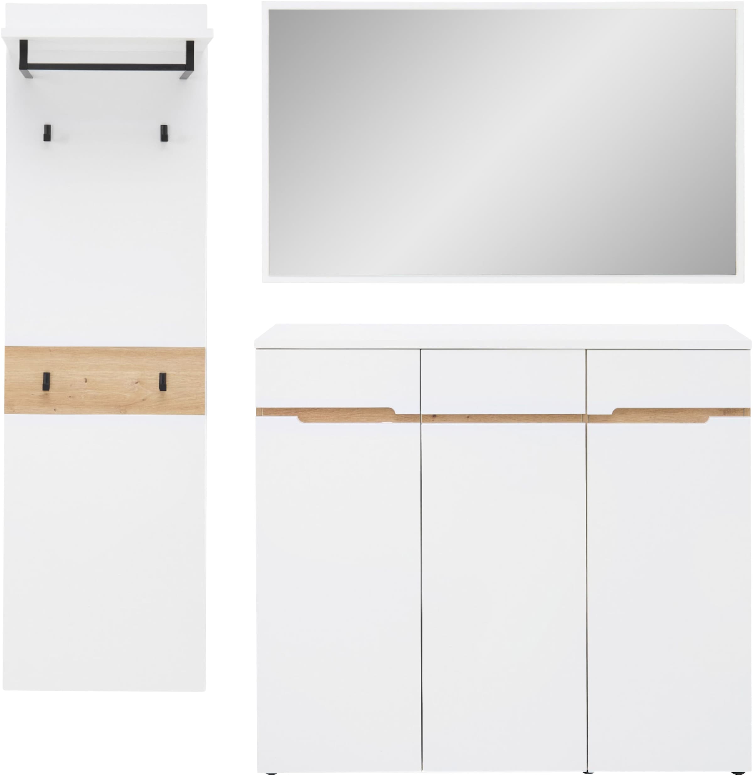 Innostyle Garderoben-Set »Memphis Garderoben Set, 181x190x38cm (B/H/T)« 3 Stk. tlg.