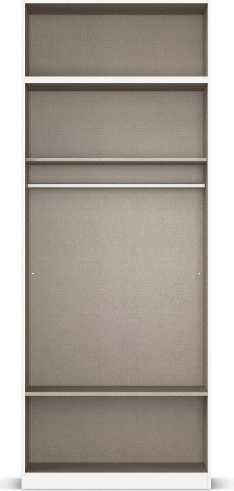 rauch Drehtürenschrank »Prandon A«, (Set, 2 St.), mit 2 Schubladen sowie Aufsatzelement, Metallgriffe in Weiß