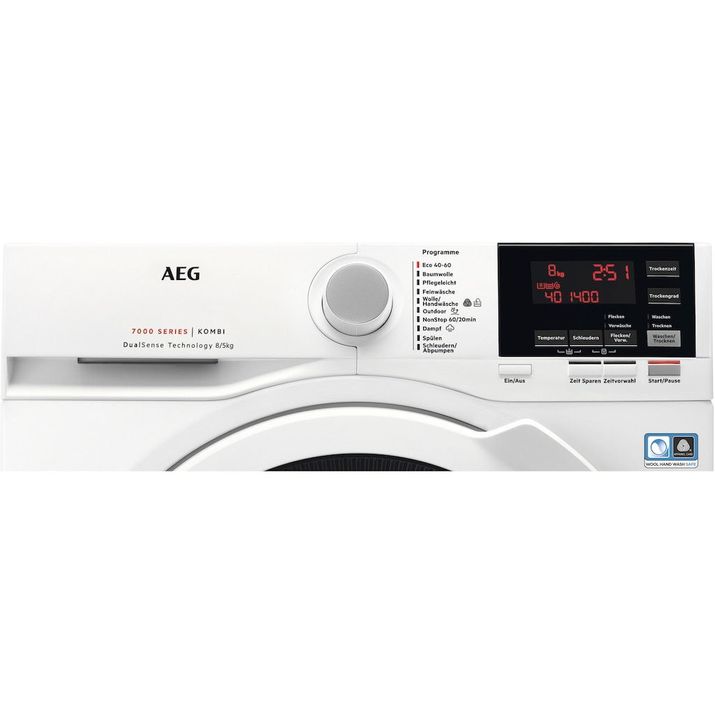 AEG Waschtrockner »L7WBA60680«, DualSense - schonende Pflege, Auffrischen mit Dampf