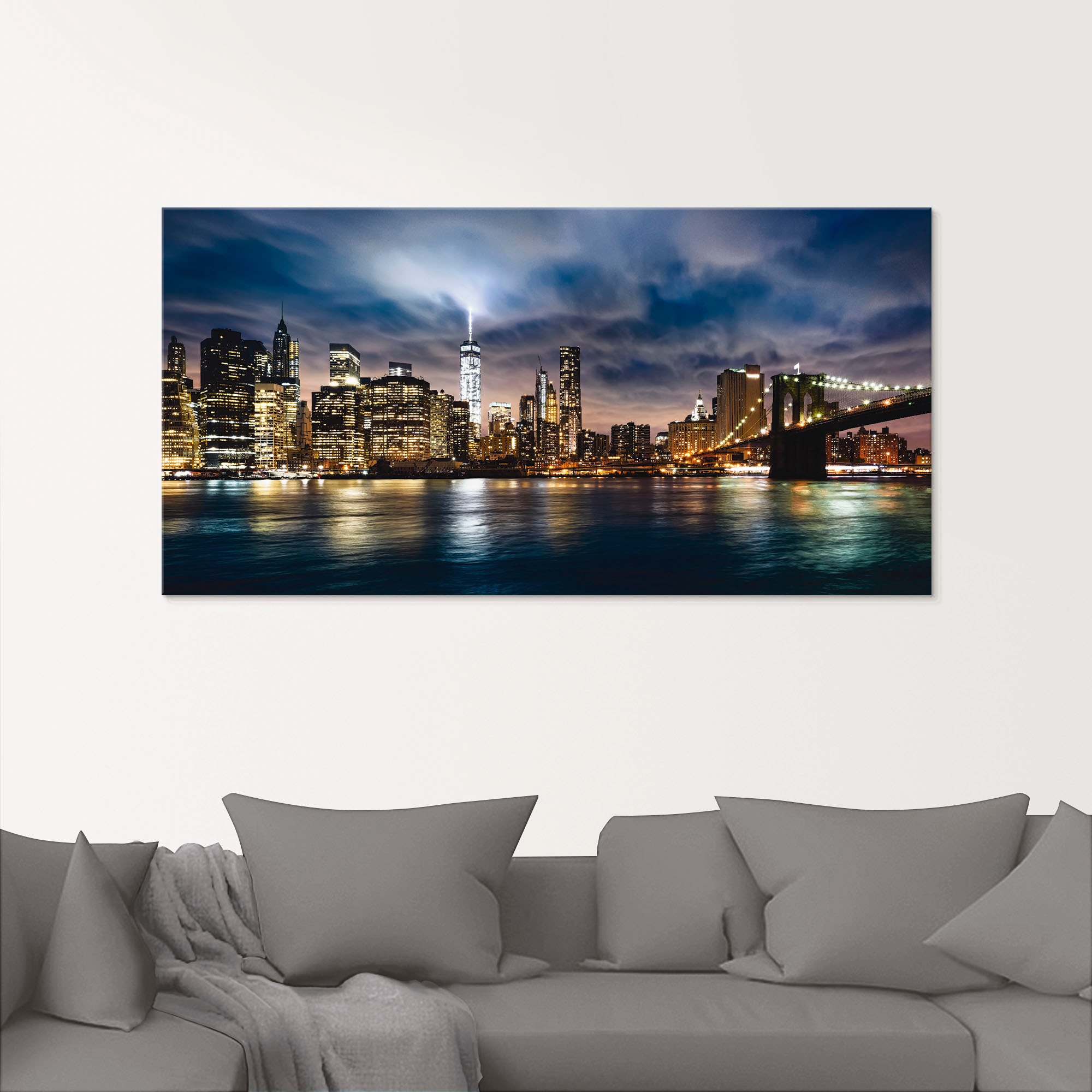 Artland Glasbild »Sonnenaufgang über Manhattan«, Amerika, (1 St.)