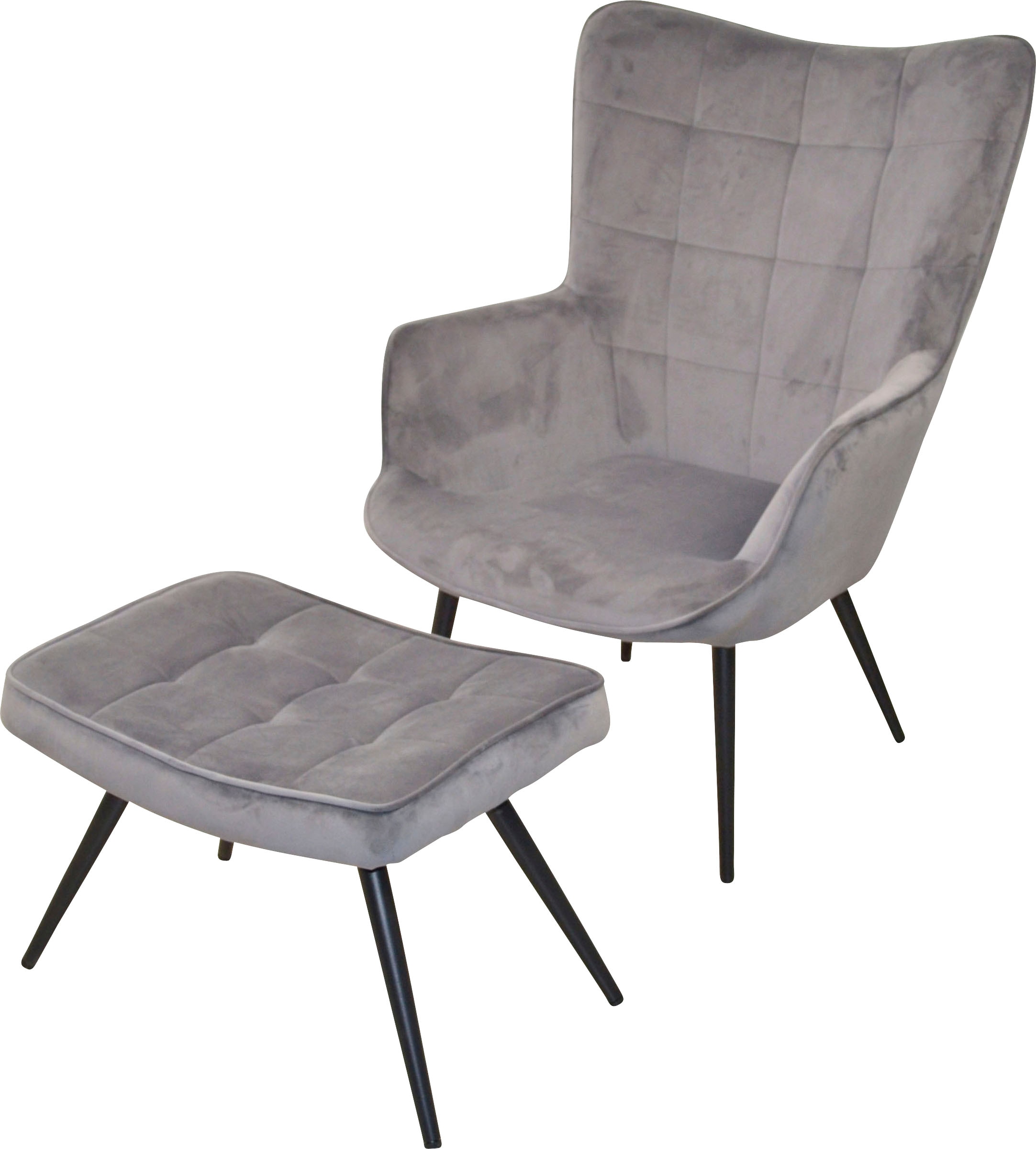 AND Stahlrohr, MORE mit Sessel bequem lackiert LIVING Polstersessel Beinen »Jaro«, aus HOFMANN kaufen schwarz