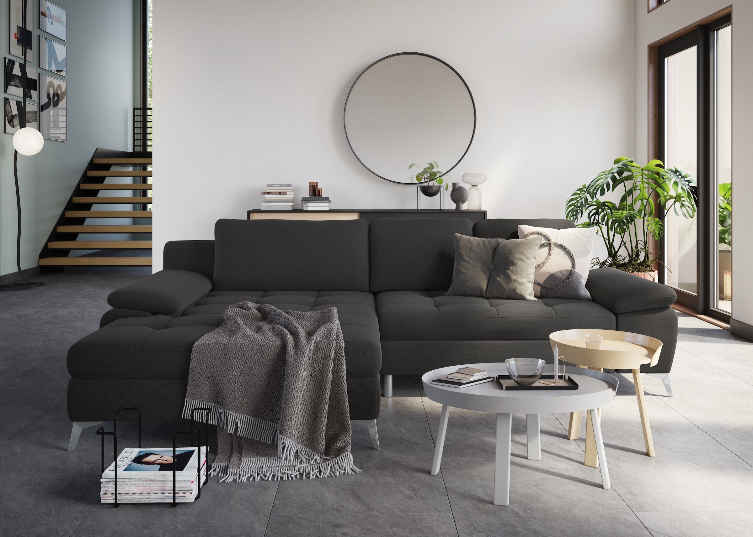 sit&more Ecksofa »Latigo L-Form«, mit Mega-Recamiere, wahlweise mit Bettfunktion und Bettkasten