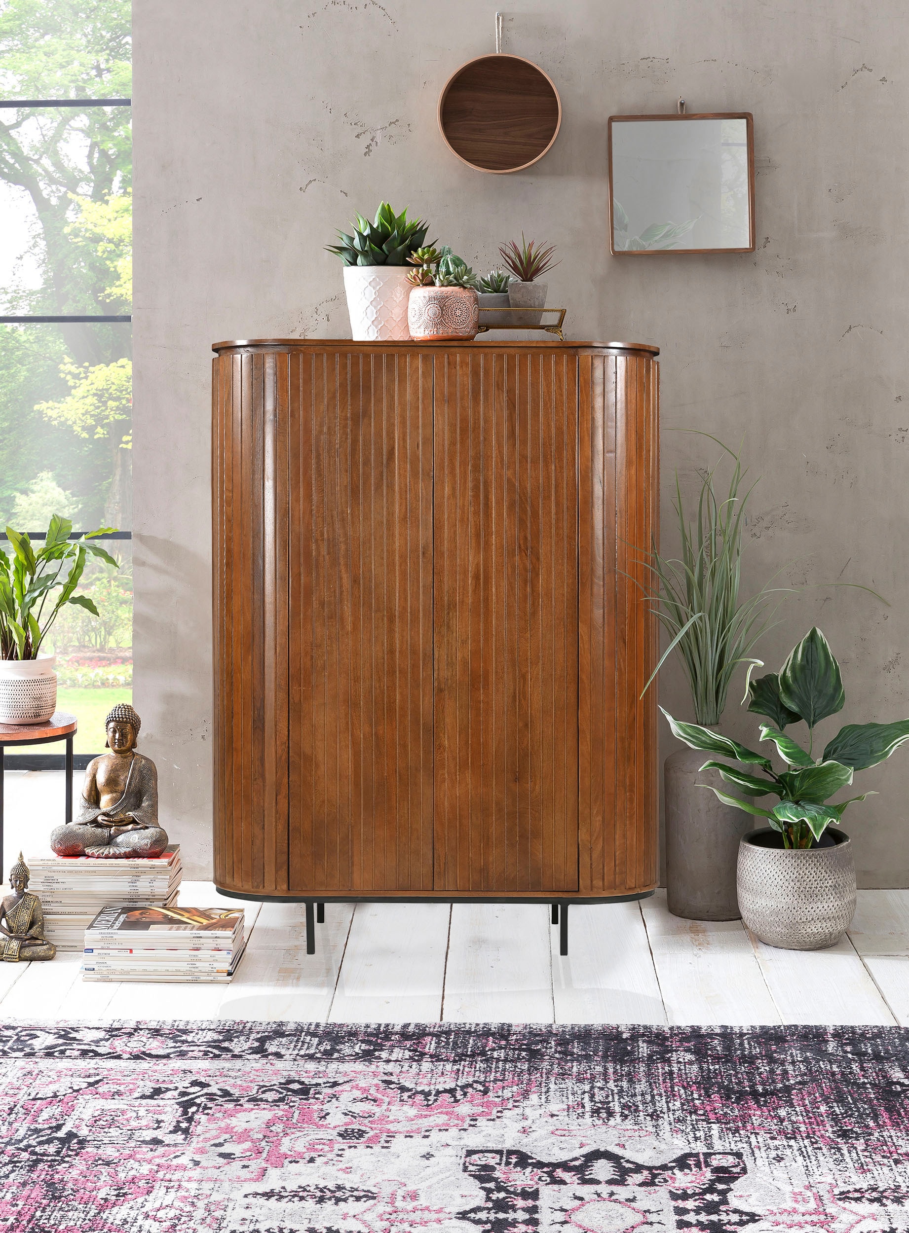 SIT Highboard »MANGO NATURAL«, (1 St.), mit Lamellenfront