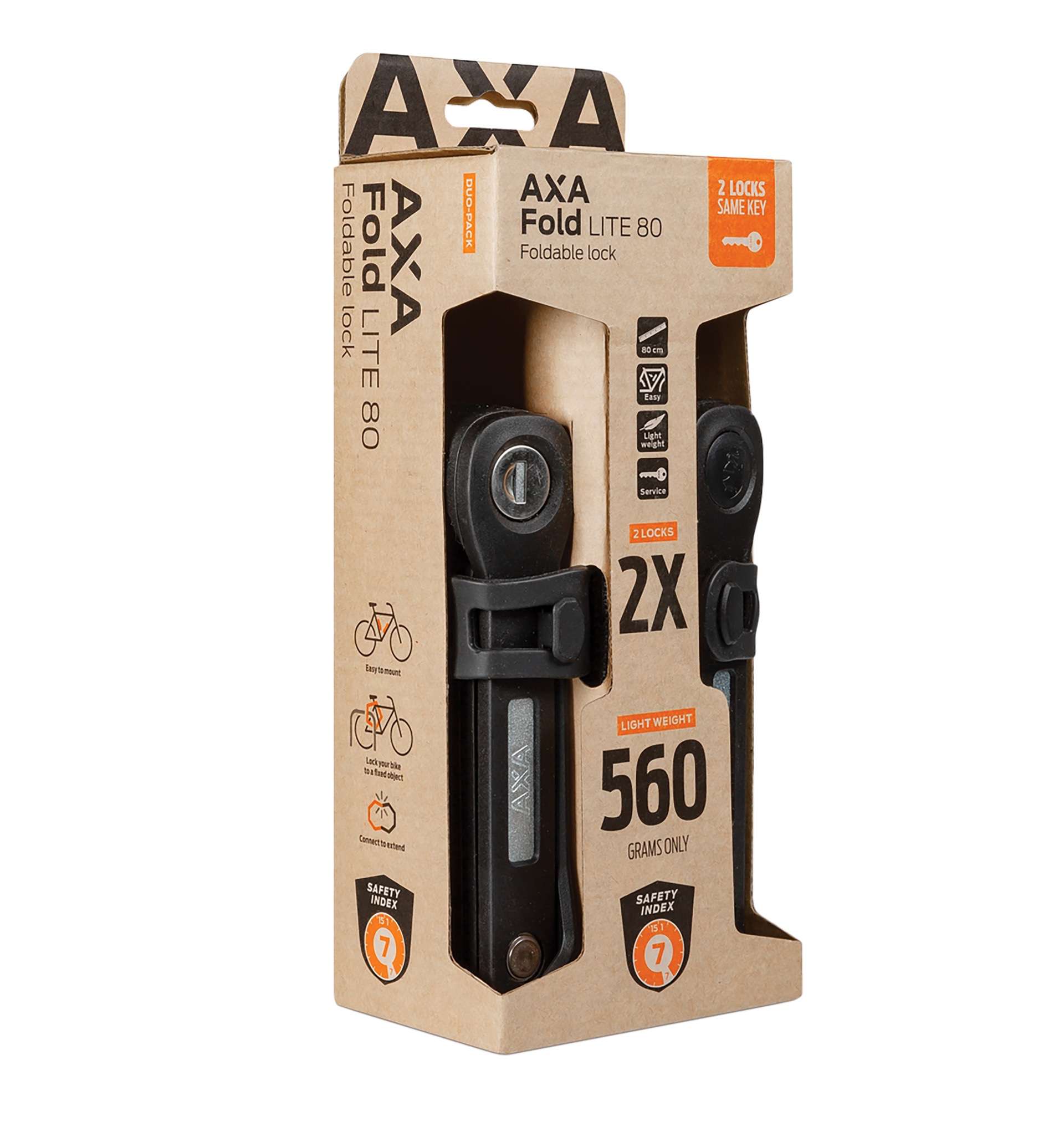 AXA Faltschloss »Faltschloss Fold Lite Duo 80 2er-Set«