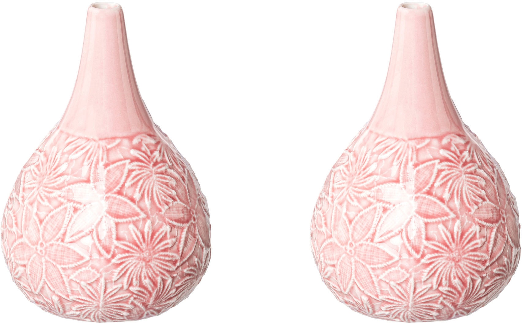 Creativ home Tischvase "BLOOMING" Vase mit Blütendesign, aus Porzellan