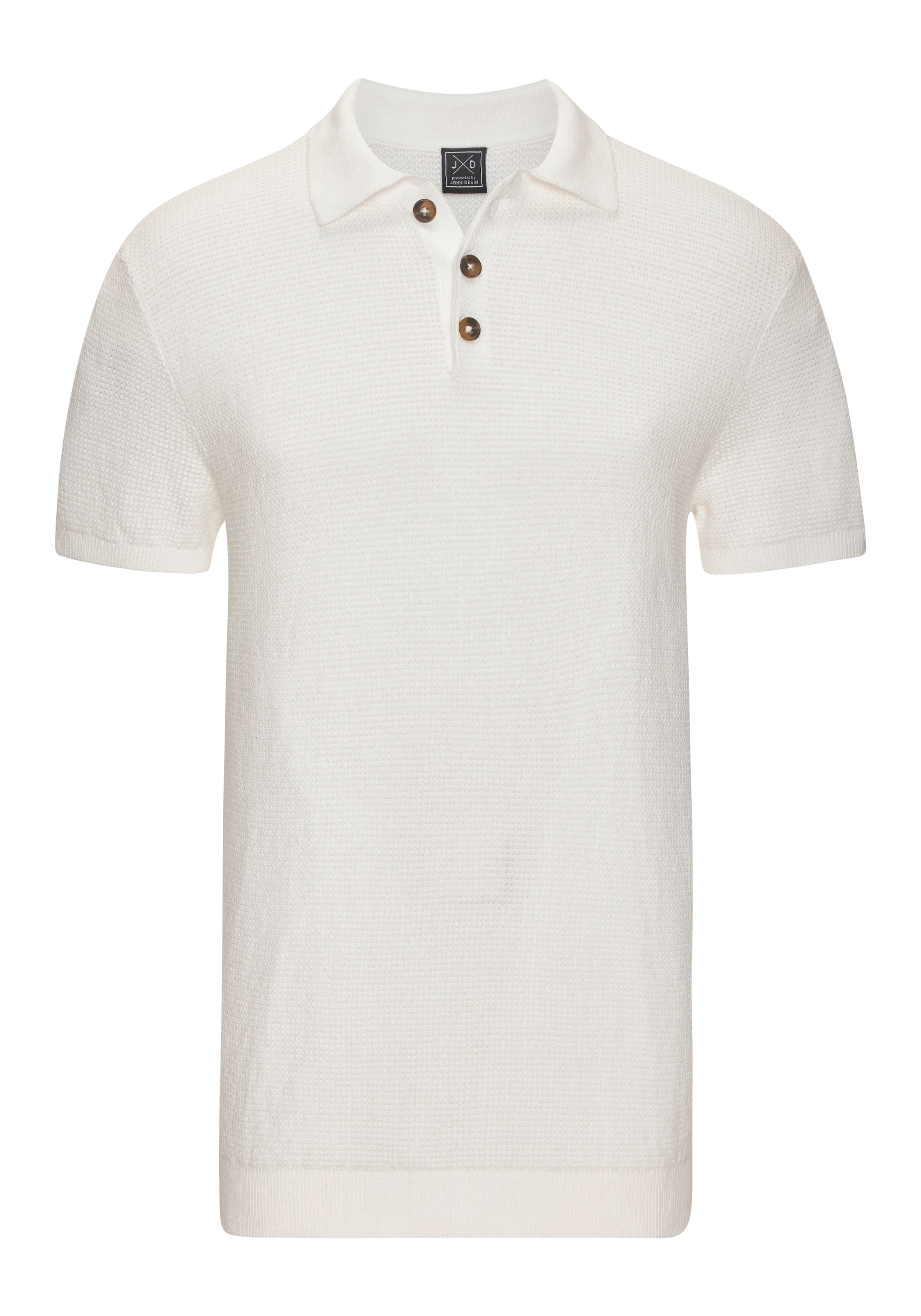 John Devin Poloshirt »- Strick Poloshirt, Regular fit« mit Polokragen und kleiner Knopfleiste