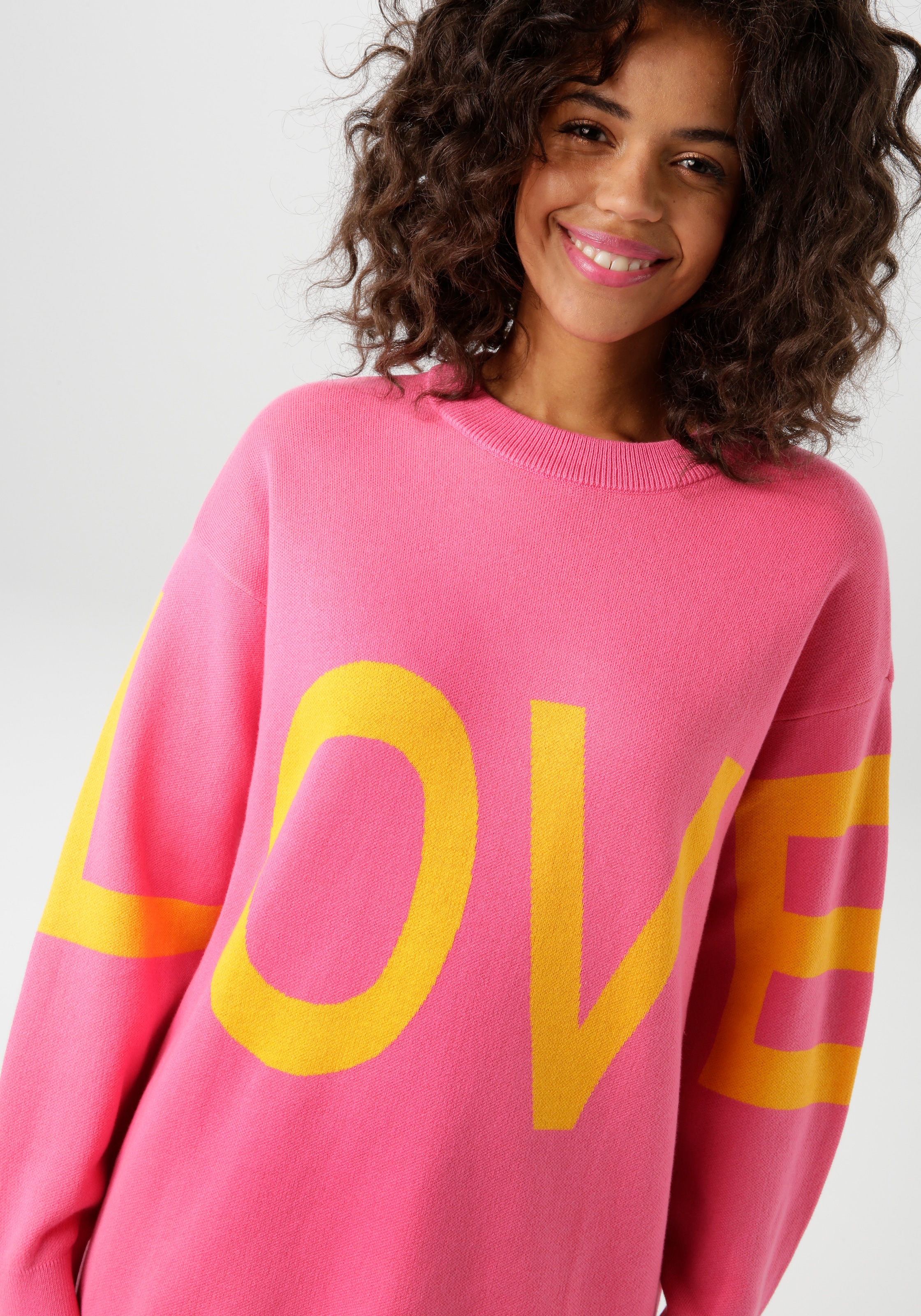Aniston CASUAL Strickpullover mit eingestricktem LOVE-Schriftzug