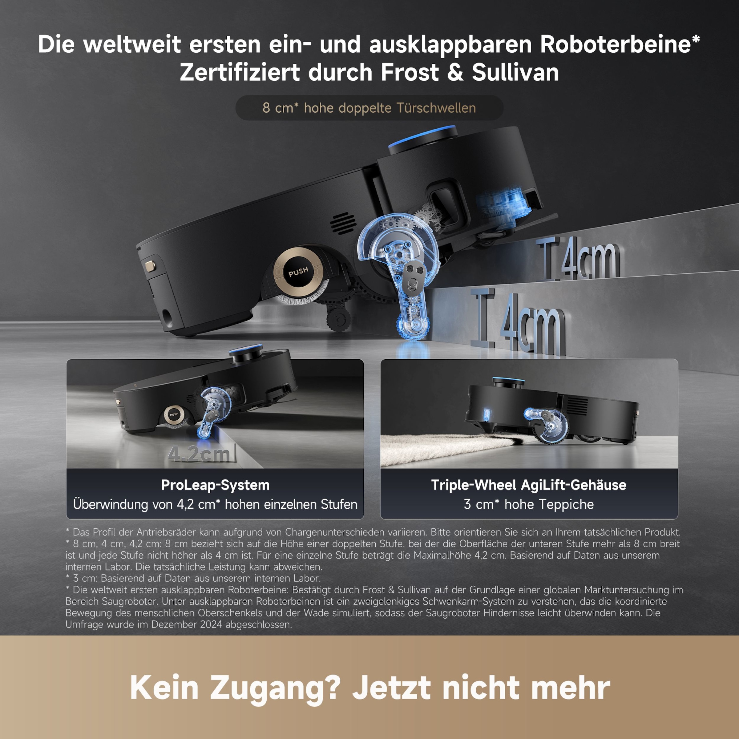 Dreame Saugroboter »mit Wischfunktion Aqua10 Ultra Roller Complete Black« Warmwasser-Wischsystem, Rollenmopp, überwindet Hindernisse, 30.000 Pa