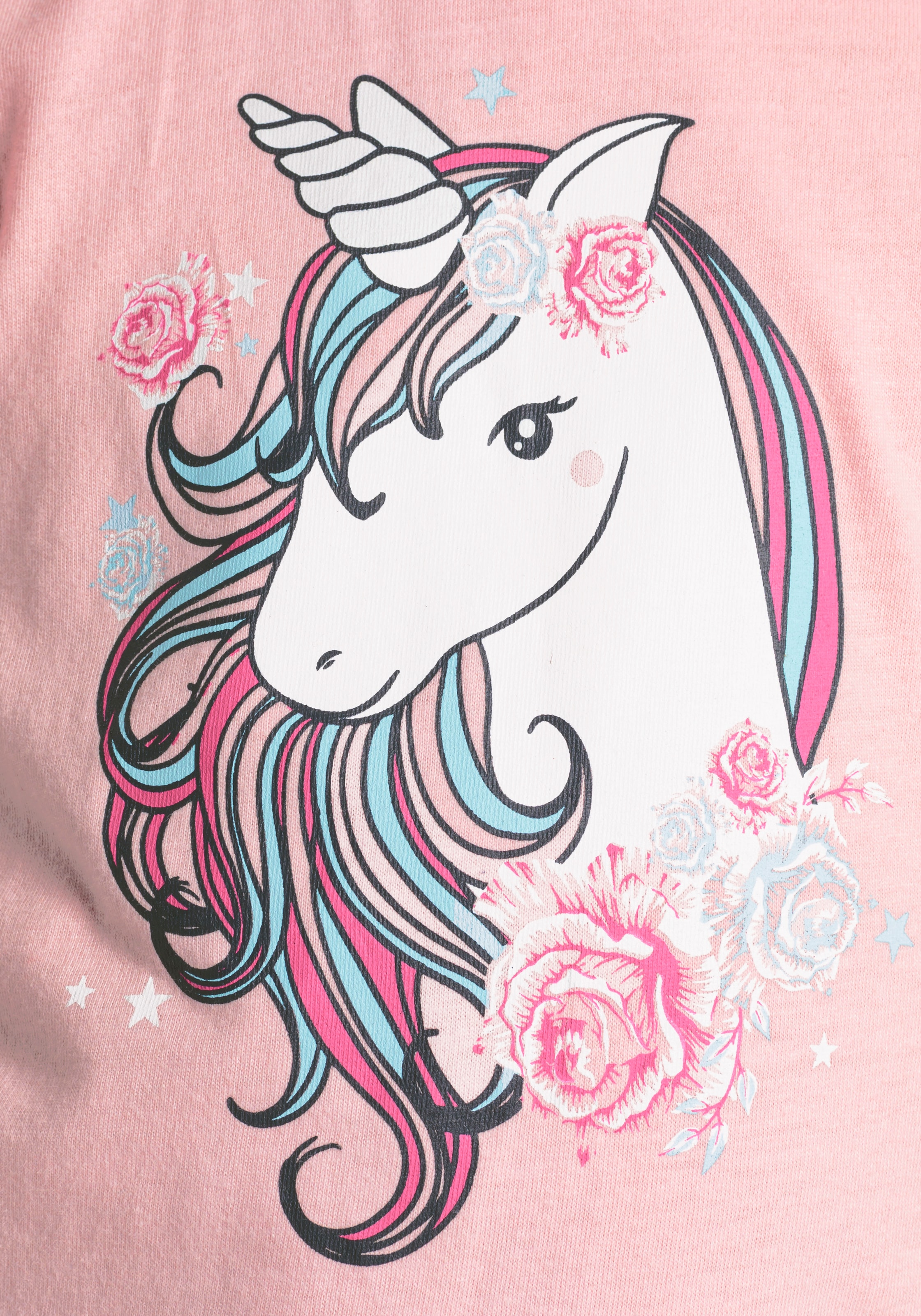 KIDSWORLD T-Shirt »mit Einhorn-Druck«, Kurzarm, basic geschnitten, mit modischem Druck