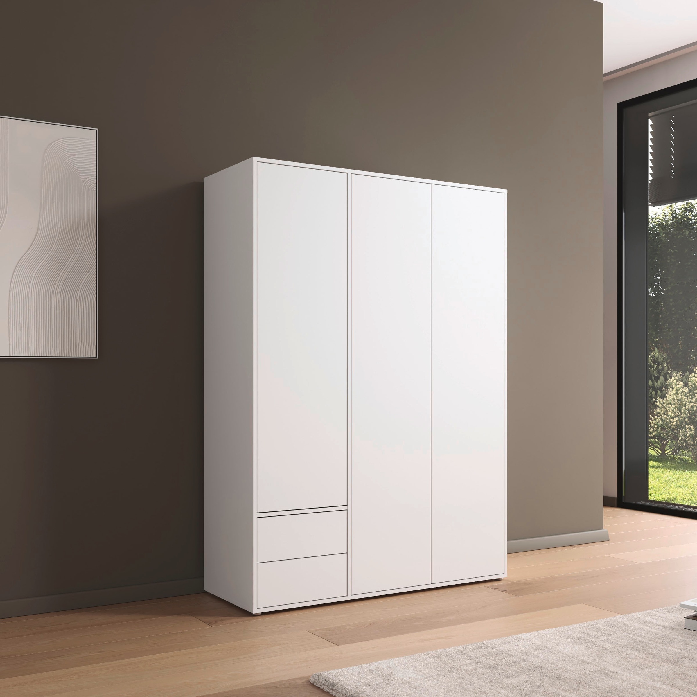 rauch Drehtürenschrank »Kleiderschrank Schrank Garderobe Wäscheschrank NABILA viel Stauraum«, (in 3 verschiedenen Ausstattungen BASIC/CLASSIC/PREMIUM), mit 2 Schubladen und Push-to-Open Funktion TOPSELLER MADE IN GERMANY