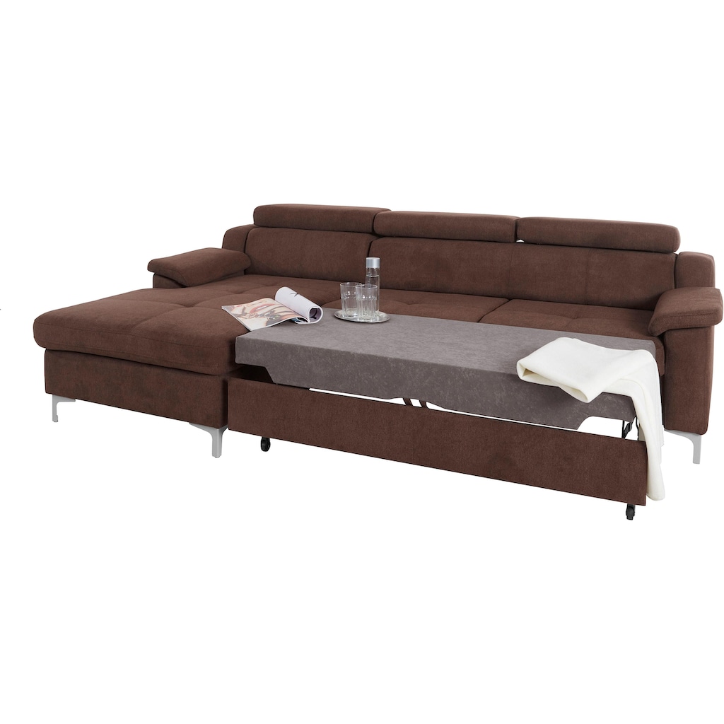 exxpo - sofa fashion Ecksofa »Florenz, L-Form«, wahlweise mit Bettfunktion