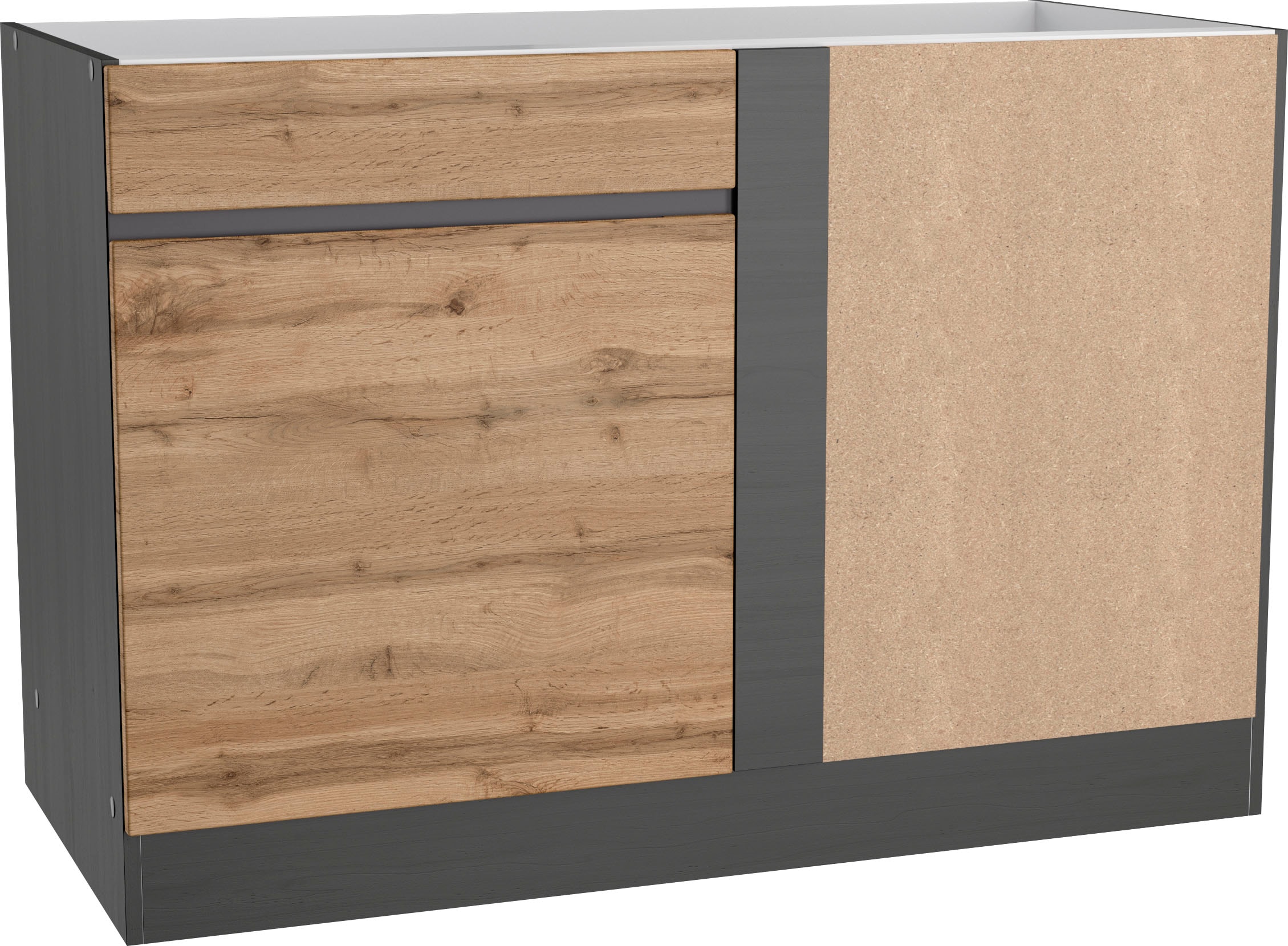 KOCHSTATION Eckunterschrank »KS-Riesa«, Breite 120 cm, MDF-Fronten