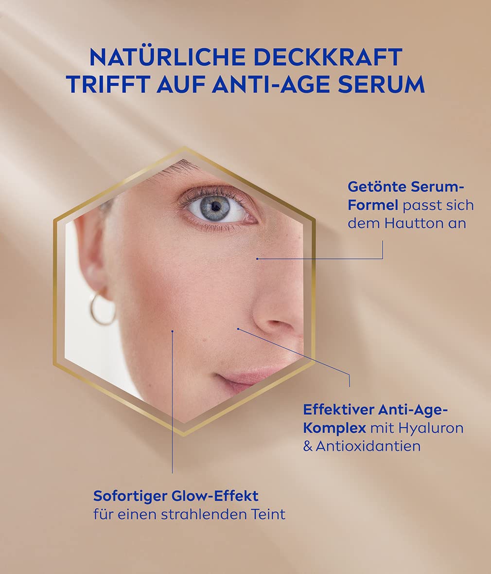 Nivea Foundation »CELLULAR 3IN1 HYALURON SERUM FOUNDATION« mit natürlicher Deckkraft, für kleine Unebenheiten und Rötungen