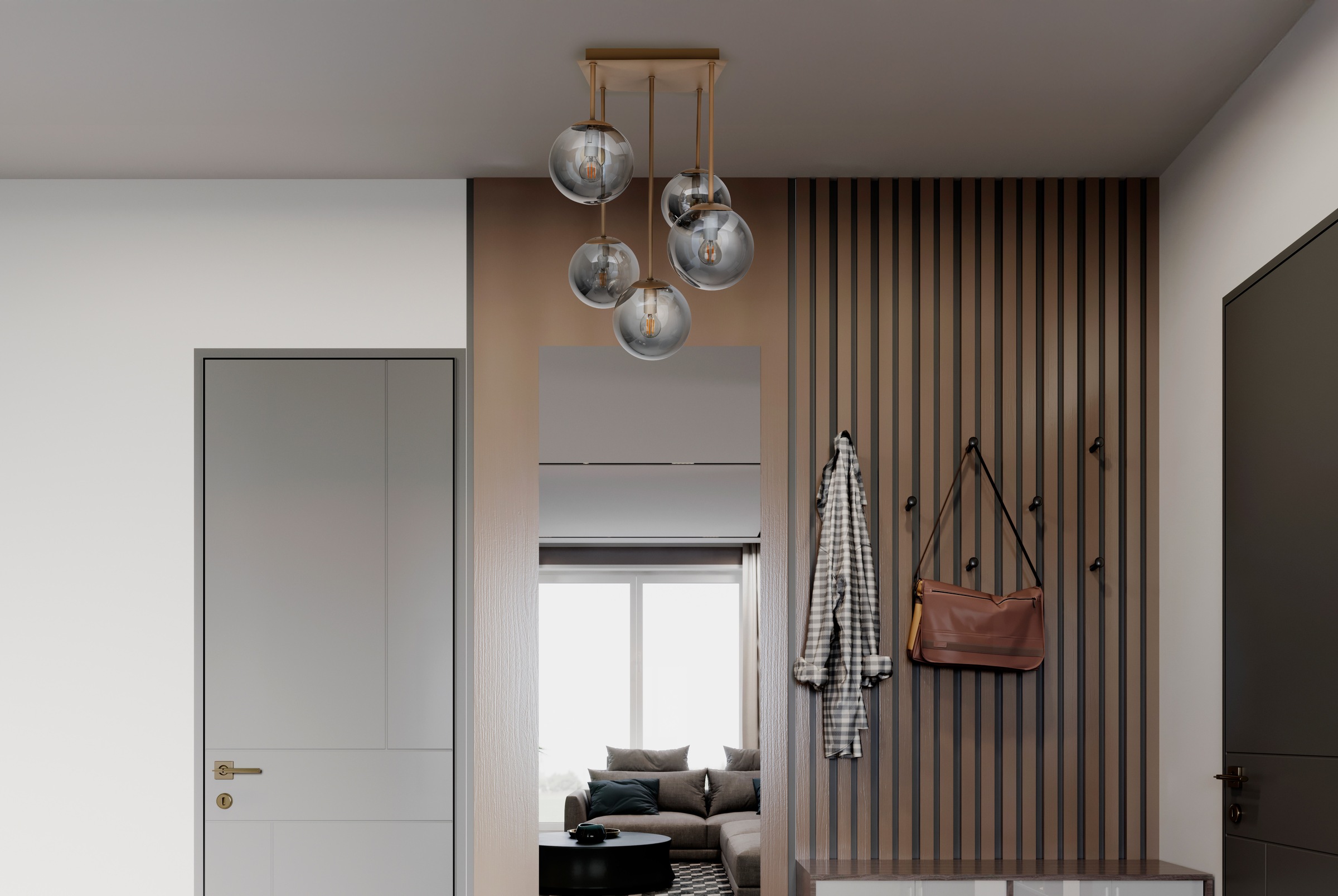 OTTO home Deckenleuchte »Nellin« E14 1 Stk. 5 Glaskugeln mit je 1x E14 exkl., quadratisch, beige matt