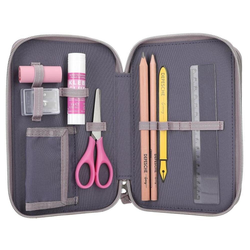 Depesche Buntstift »3-Fach Federtasche LED Seerosen Miss Melody 20 x 13 x 7,5 cm bunt«