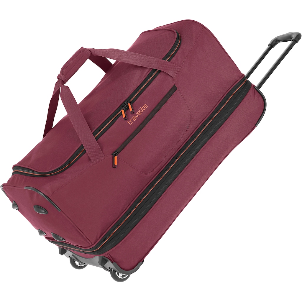 travelite Reisetasche »Basics, 70 cm, bordeaux«, Duffle Bag Reisegepäck Sporttasche Reisebag mit Trolleyfunktion