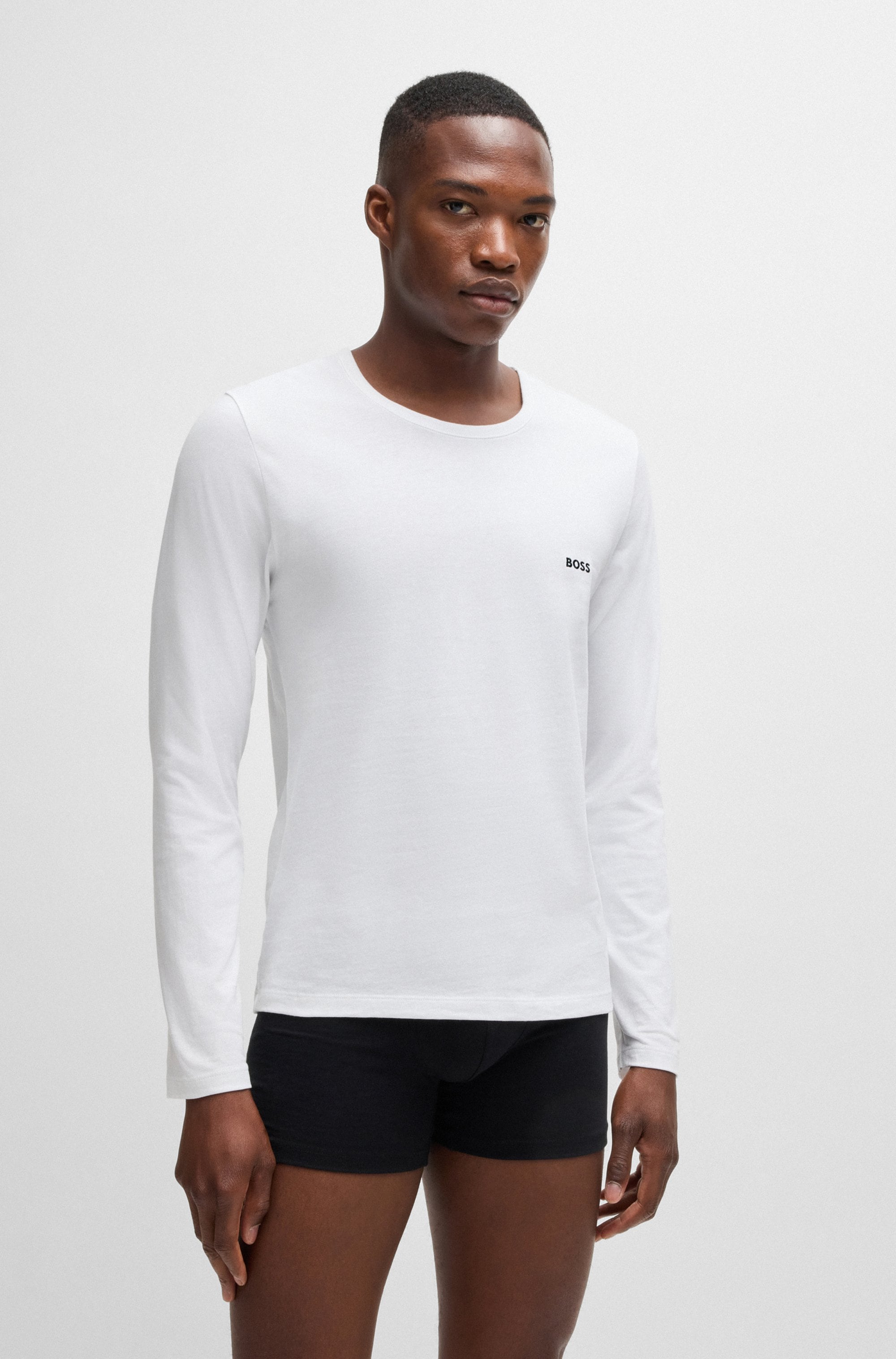 BOSS Langarmshirt »longsleeve-Shirt R-Neck Classic COTTON 3pcs/pack«, (3 tlg.), mit BOSS Logo-Schriftzug
