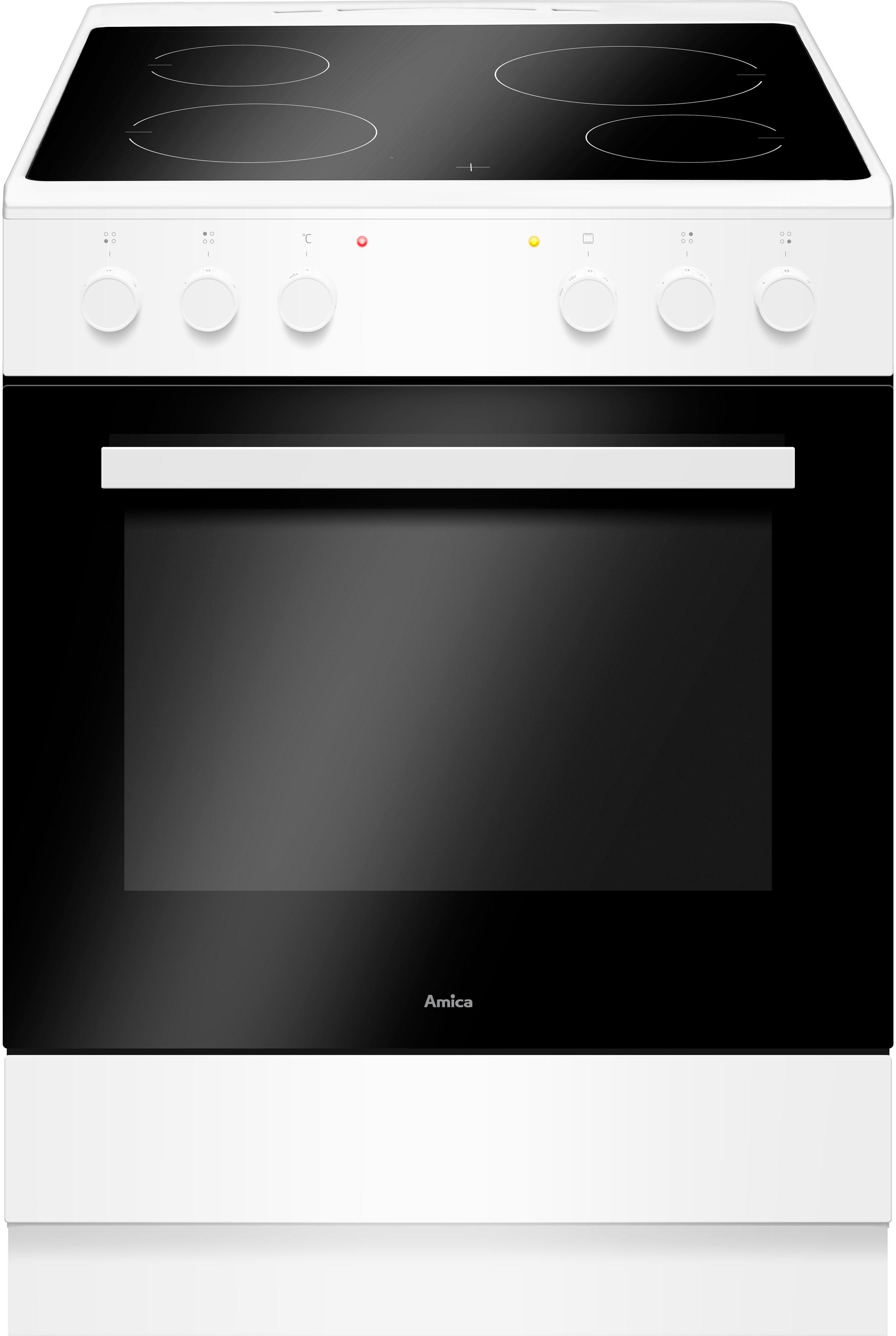 Amica Elektro-Standherd »SHC 913 011 W«, mit Teleskopauszug nachrüstbar, Steam Clean