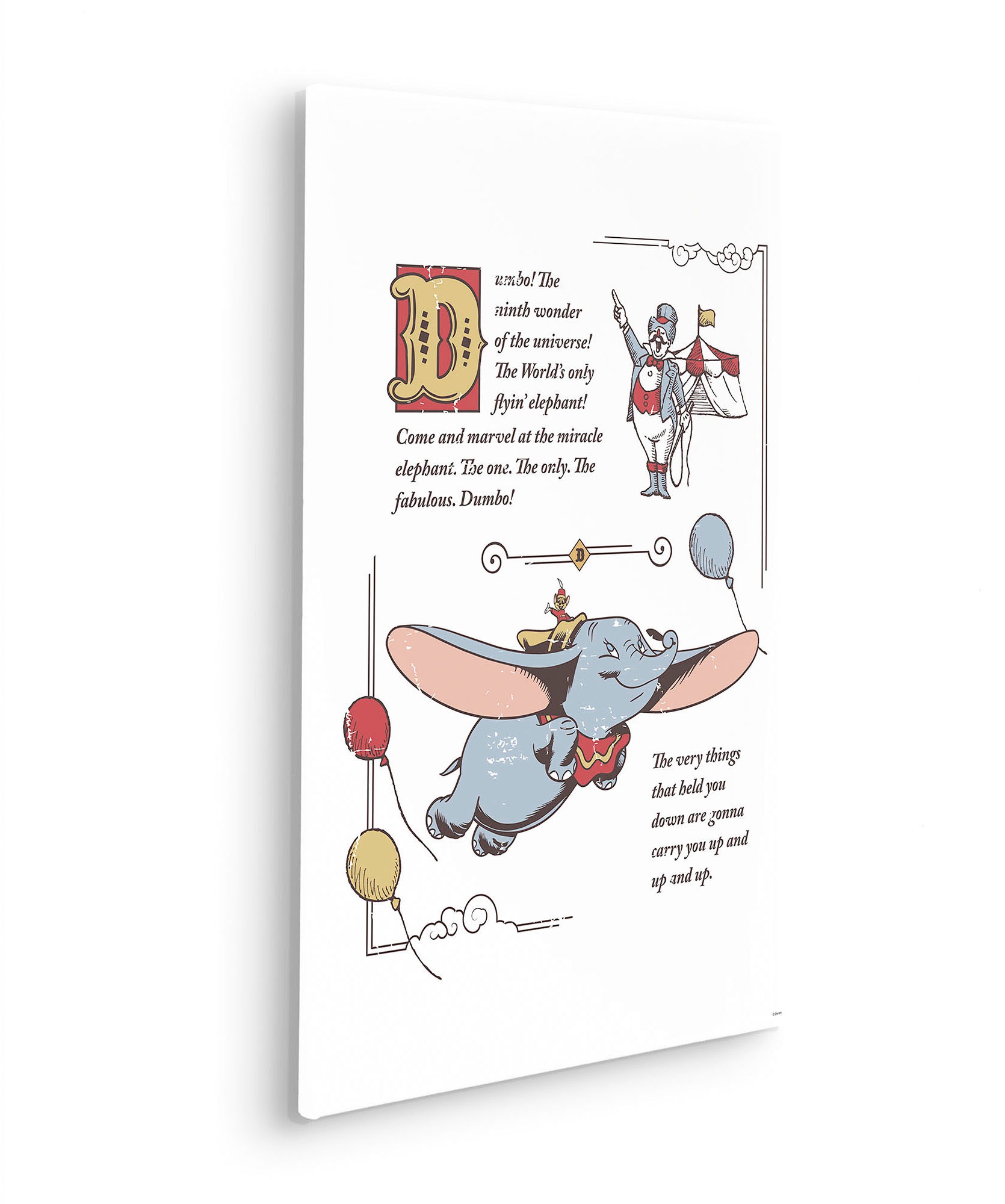 Komar Leinwandbild »Dumbo the Flying Elephant - Größe 40 x 60 cm«, Disney, (1 St., 40 x 60 cm (Breite x Höhe), Keilrahmenbild mit Echtholzrahmen, Kinderzimmer